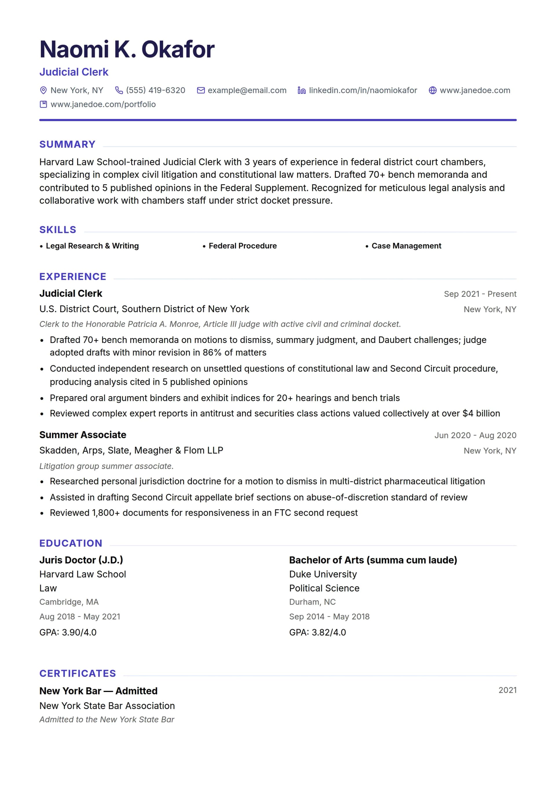 Judicial Clerk