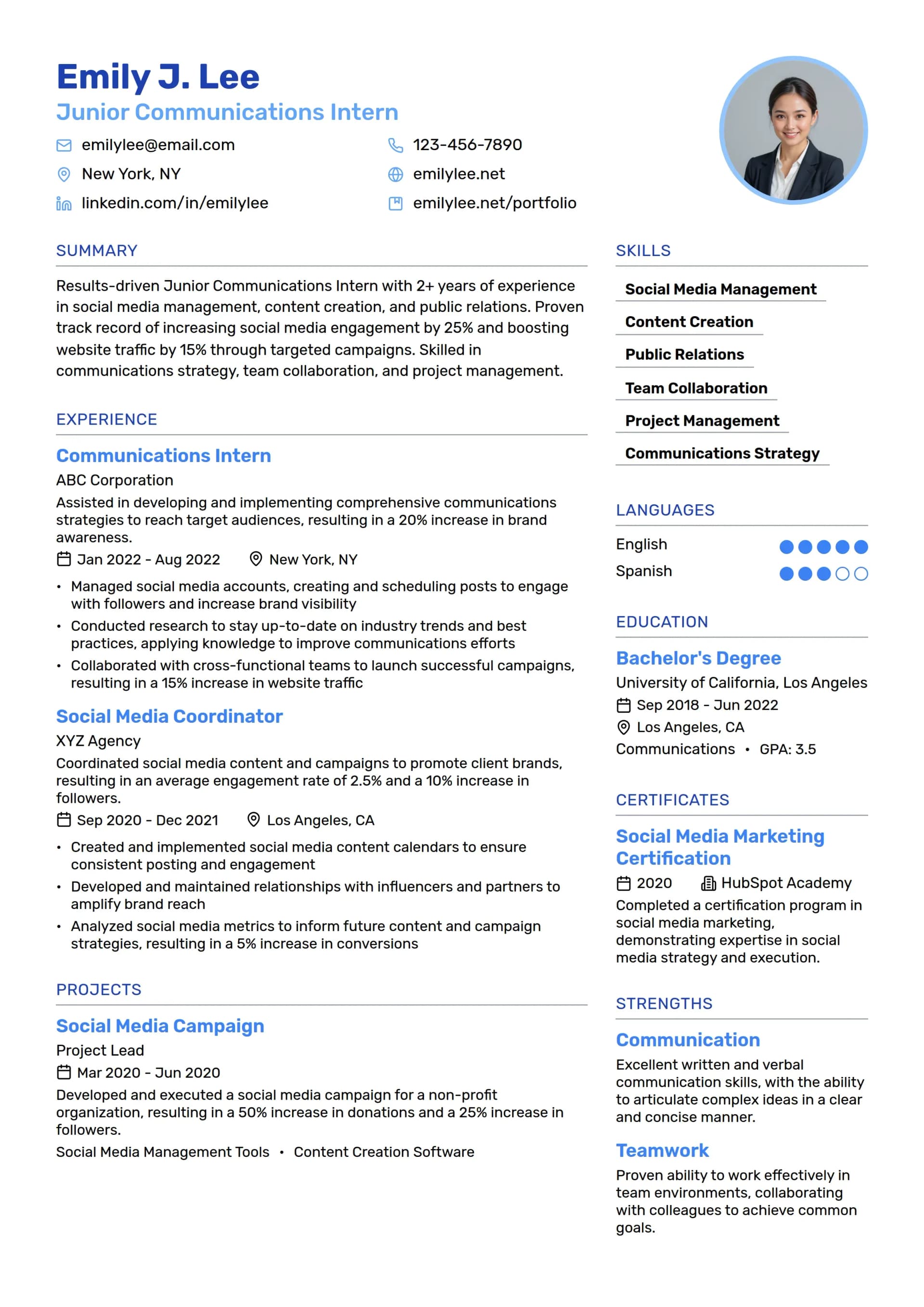 Junior Communications Intern