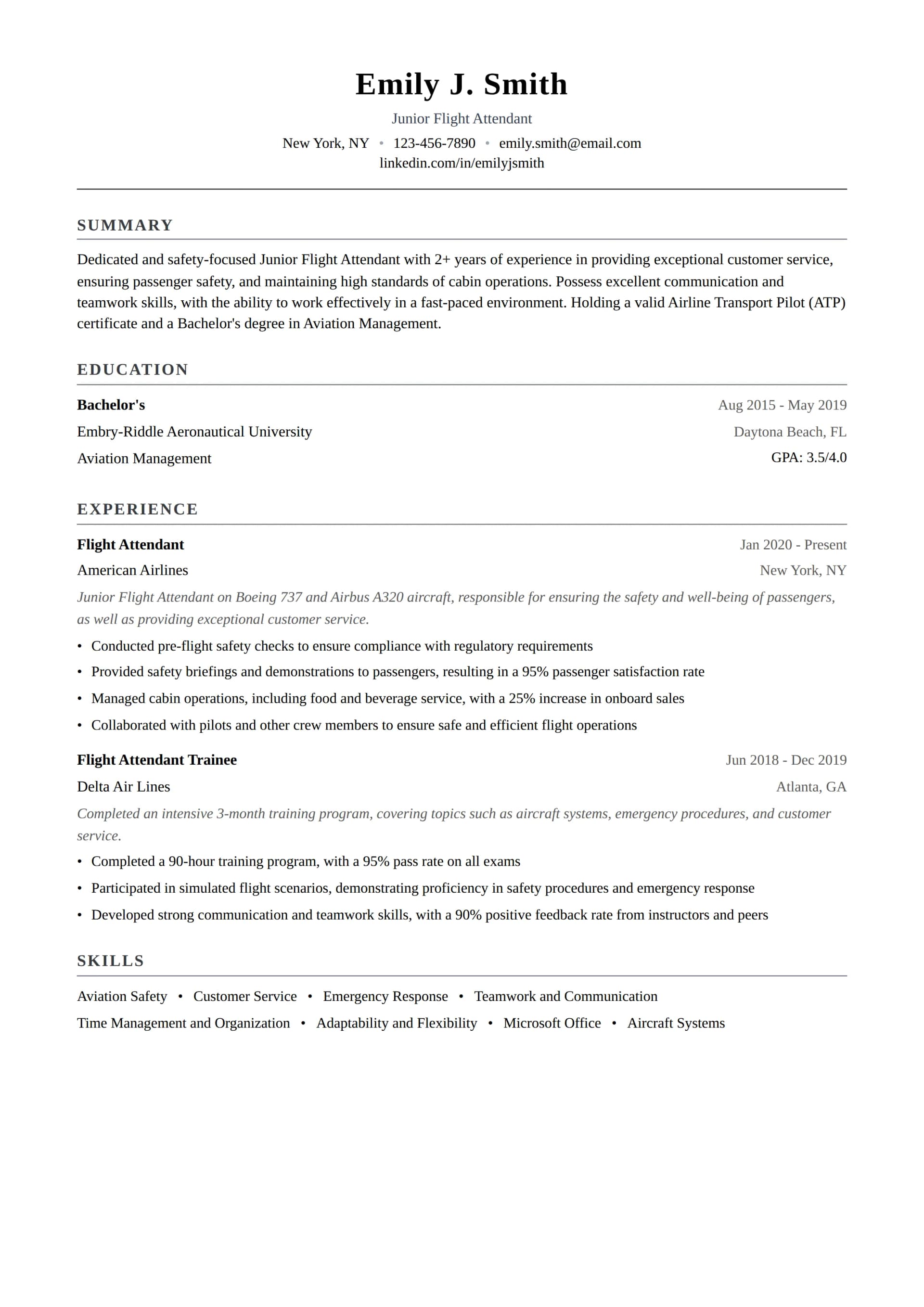 Junior Flight Attendant