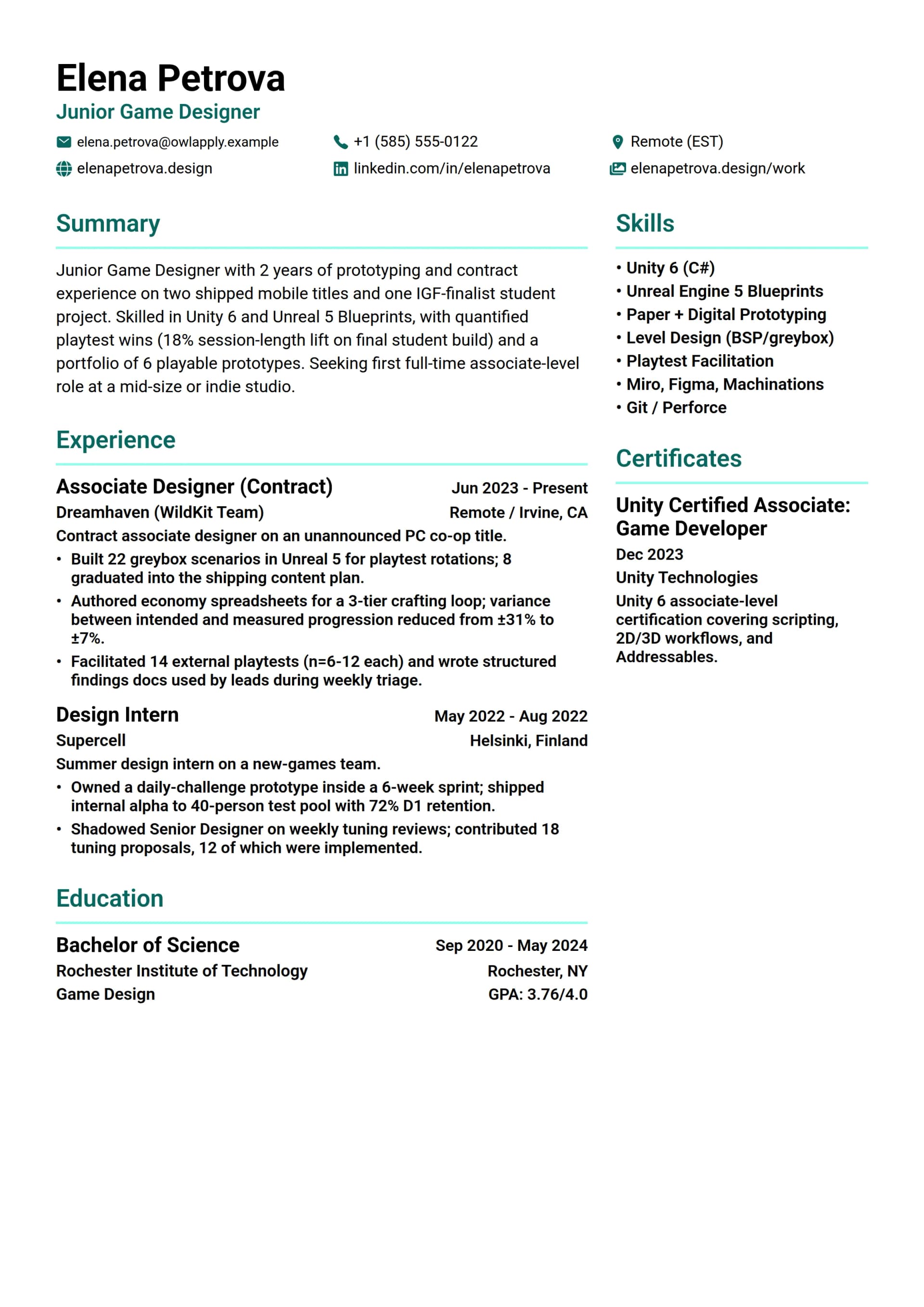 Junior Game Designer