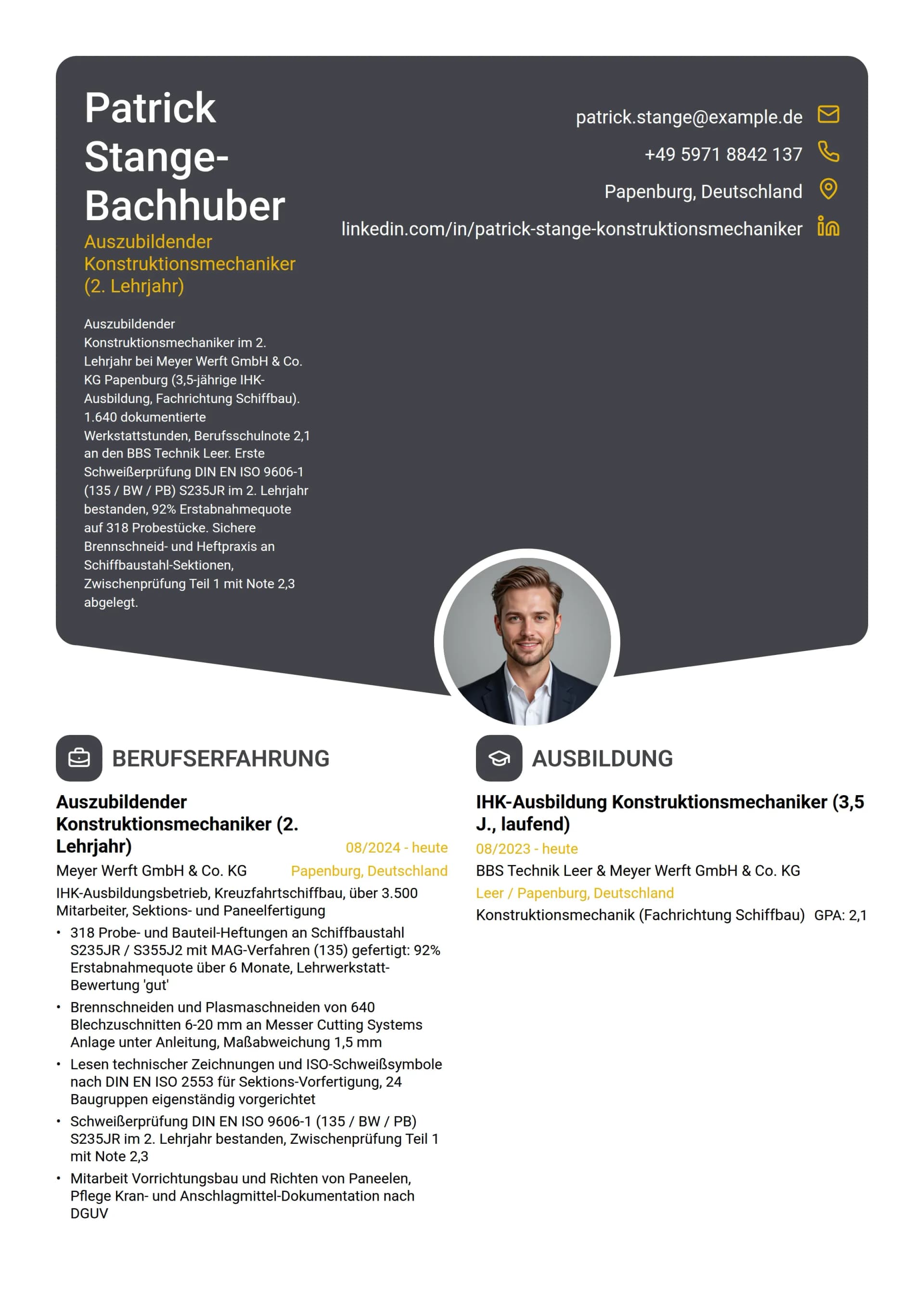 Konstruktionsmechaniker Azubi (1.-2. Lehrjahr)