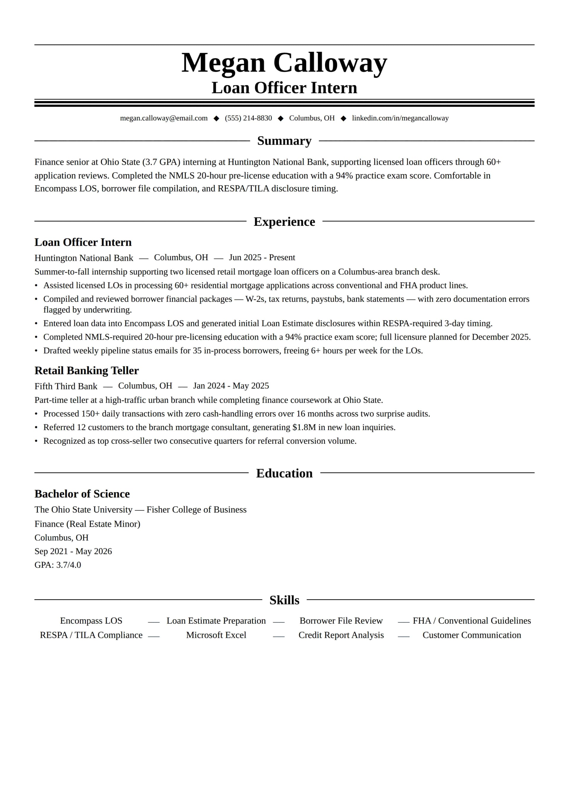Loan Officer Intern