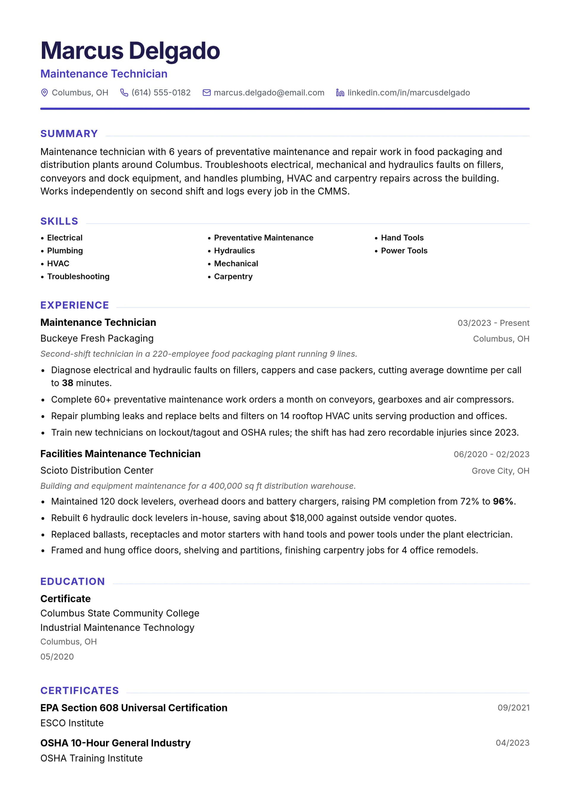 Maintenance Technician