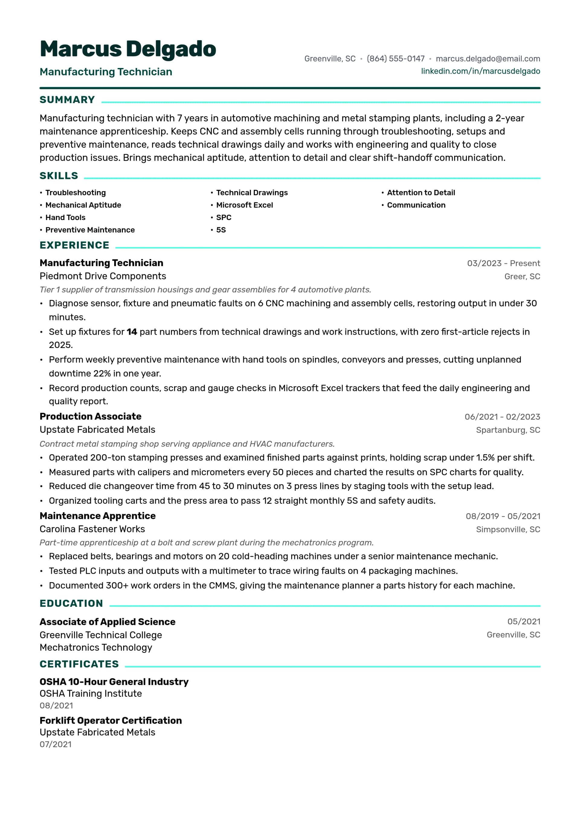 Manufacturing Technician