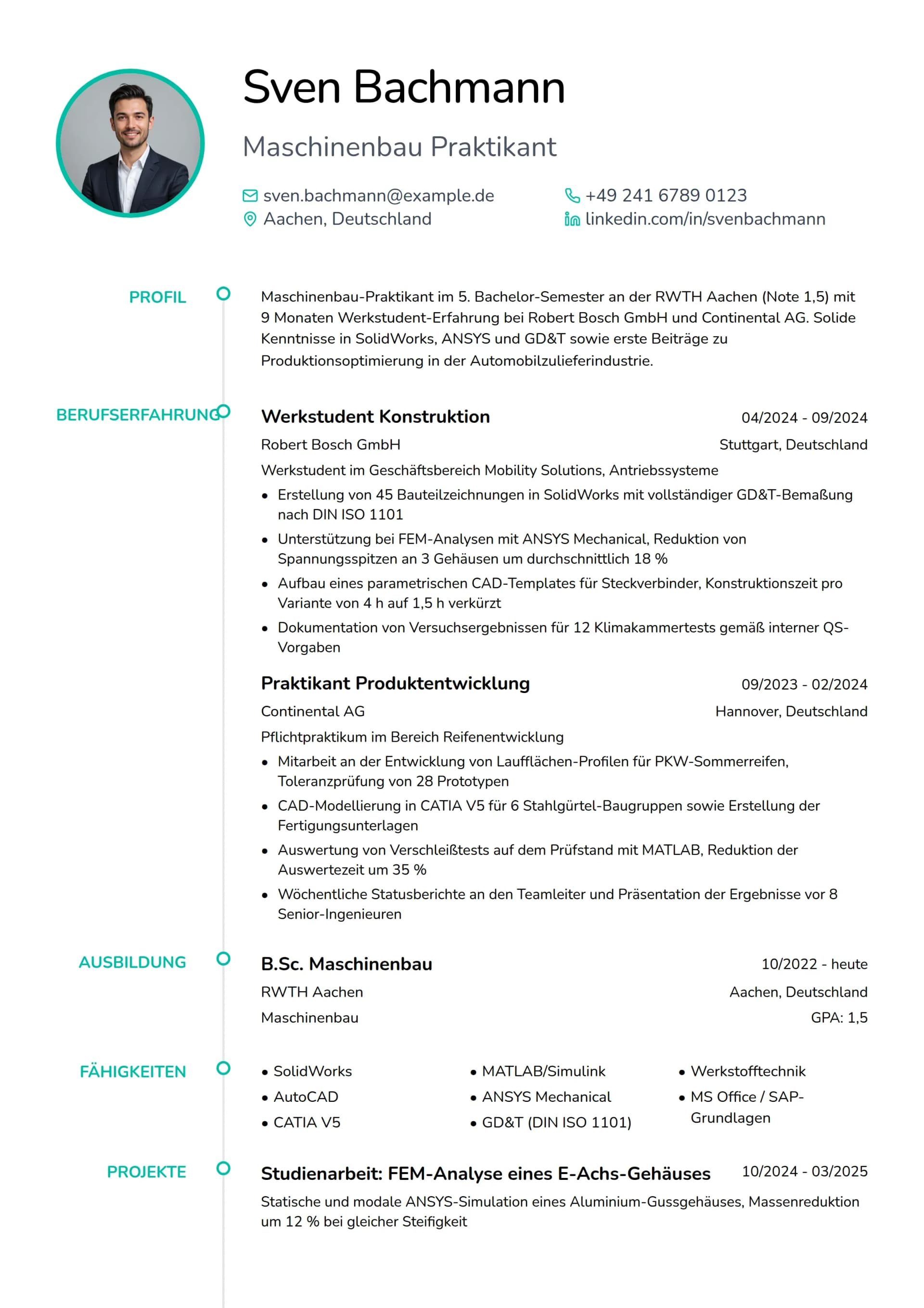 Maschinenbau Praktikant