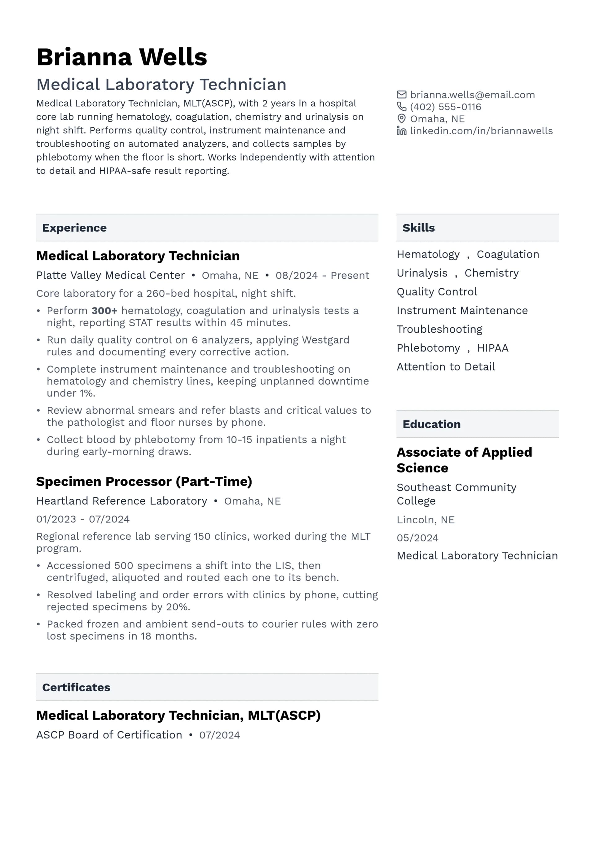 Medical Laboratory Technician