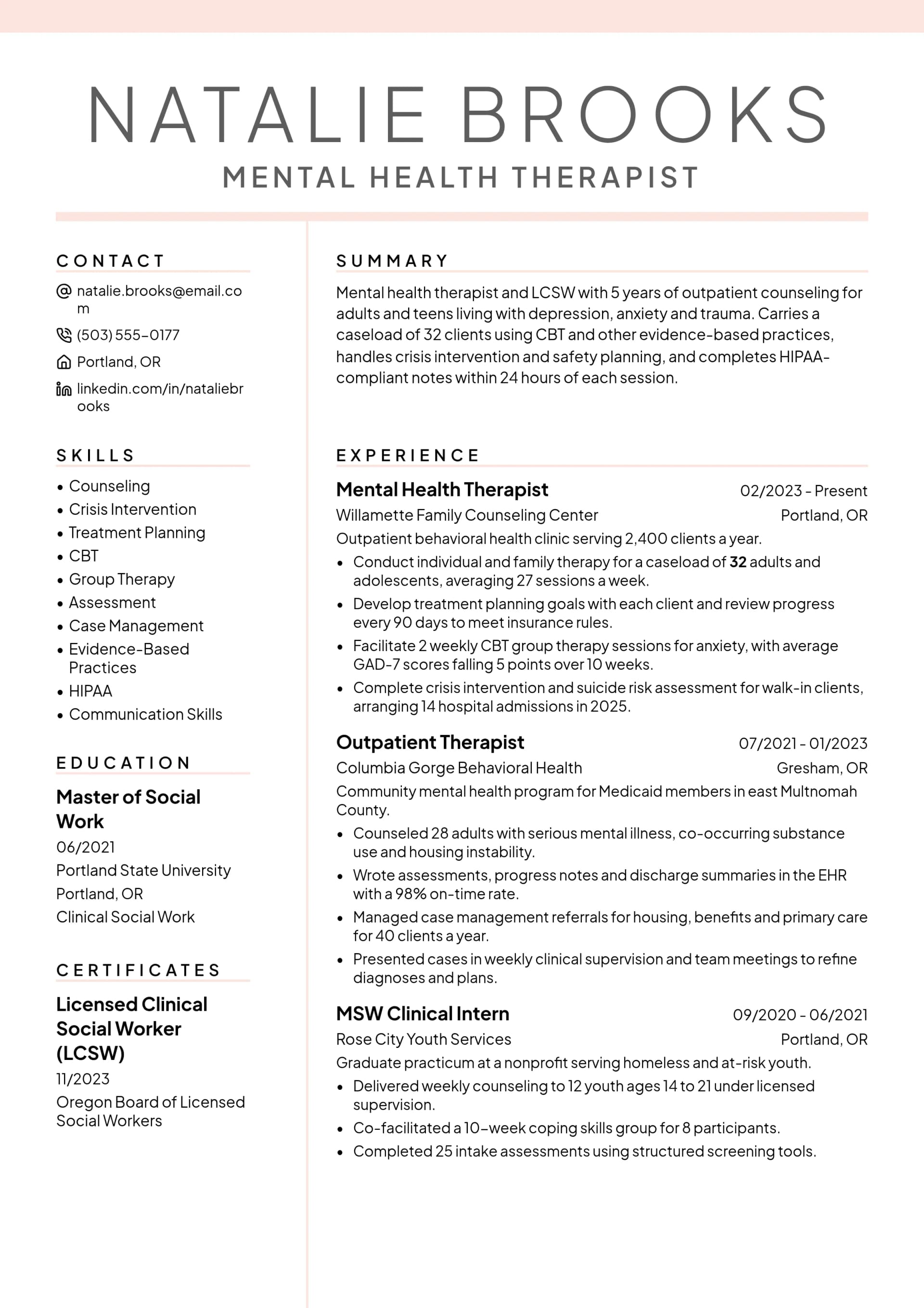 Mental Health Therapist