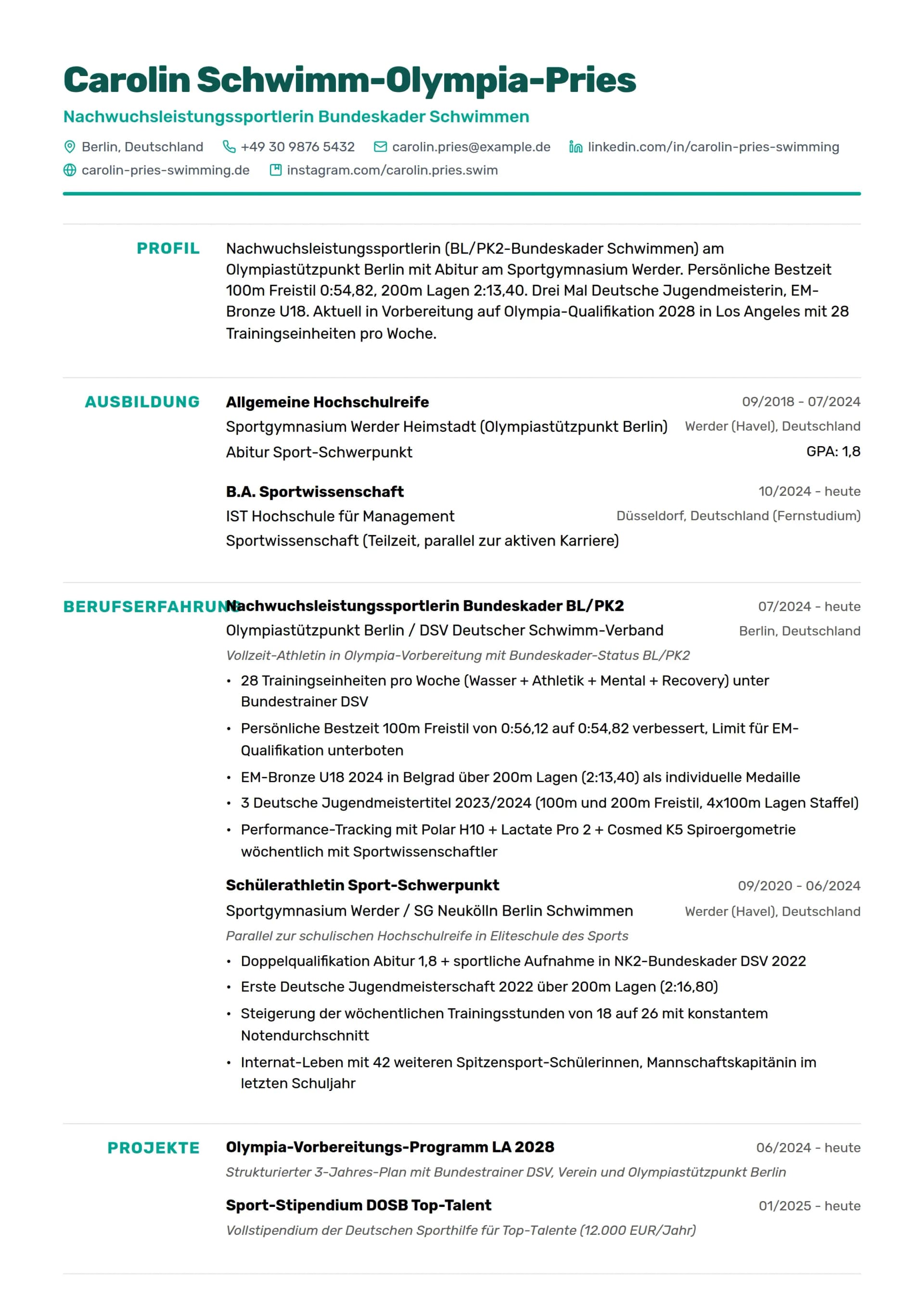 Nachwuchsleistungssportler:in Bundeskader