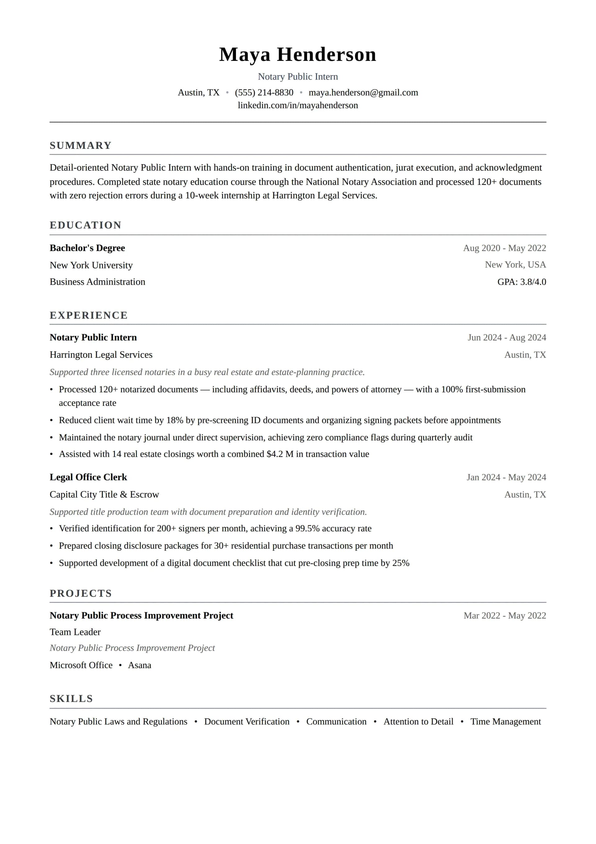 Notary Public Intern