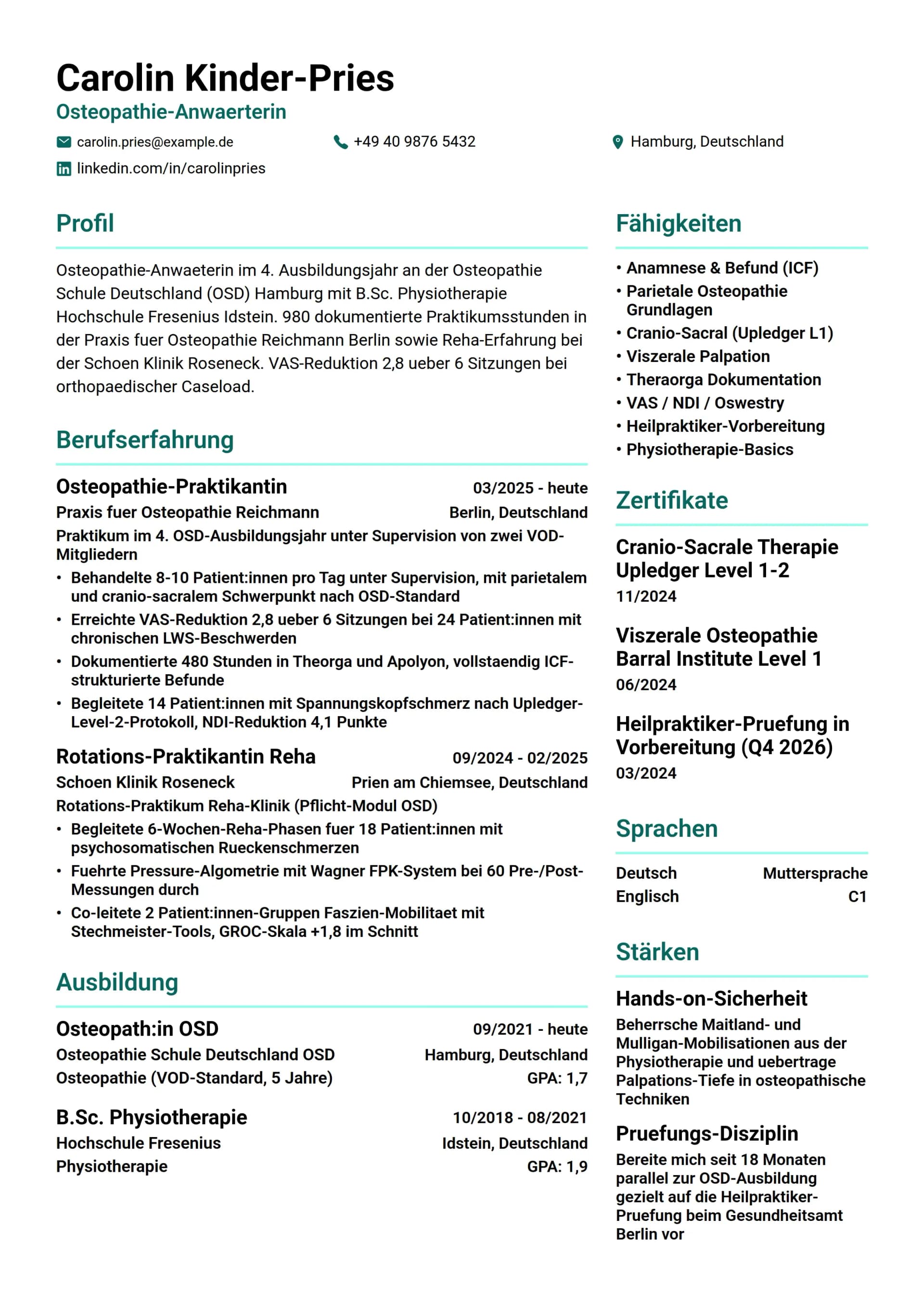Osteopathie-Anwaerter (Praktikum)