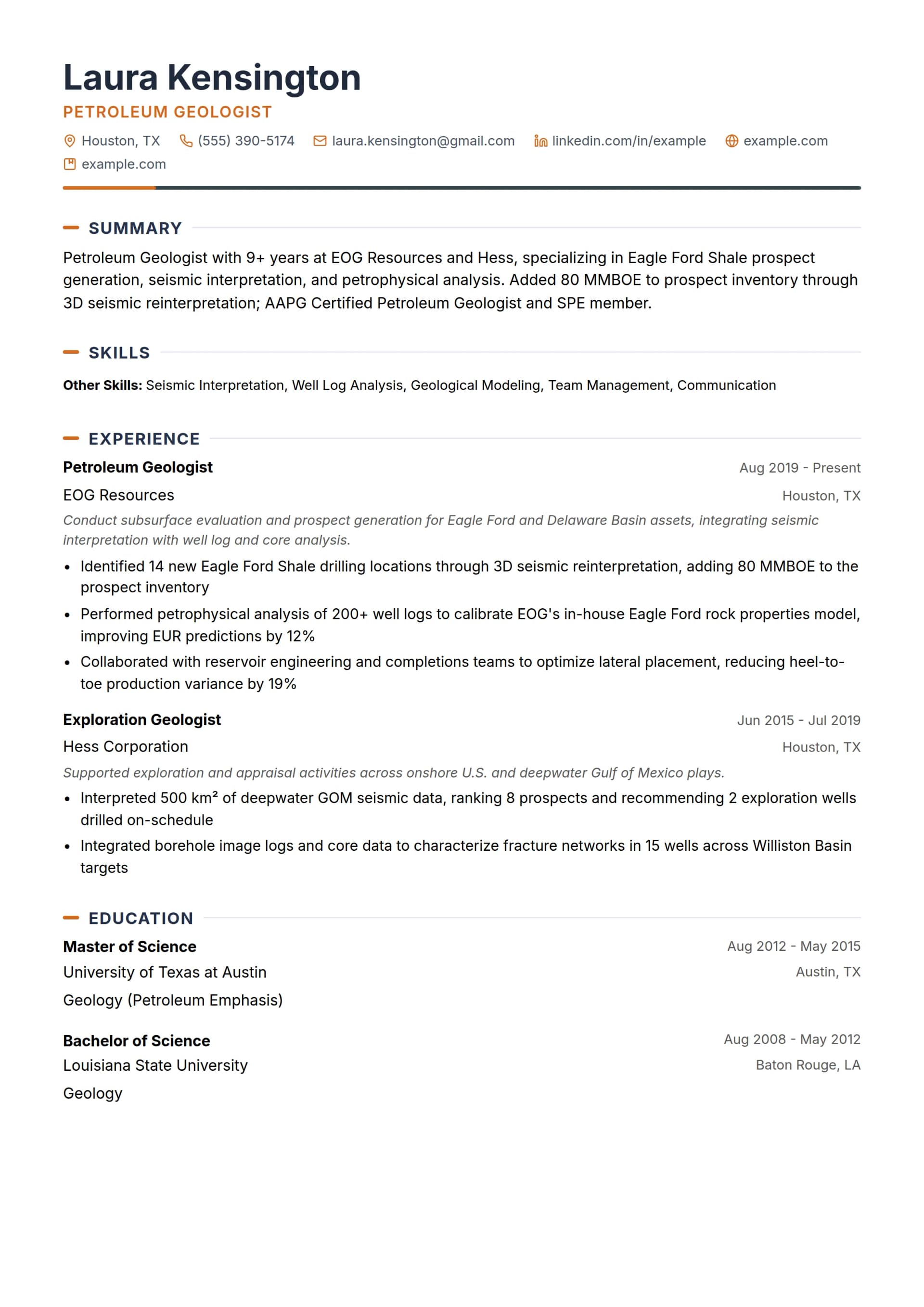 Petroleum Geologist