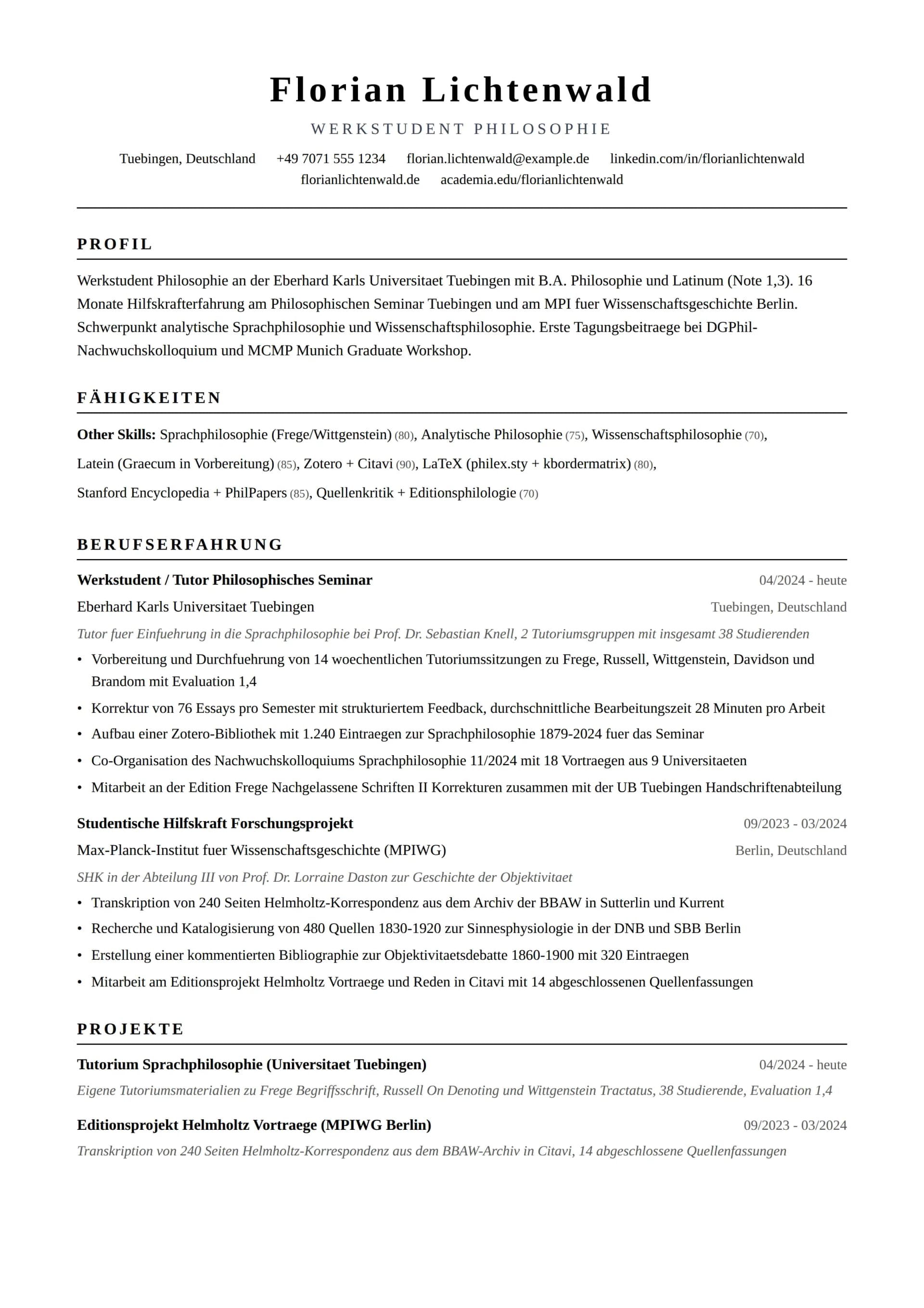 Werkstudent:in / Praktikant:in Philosophie