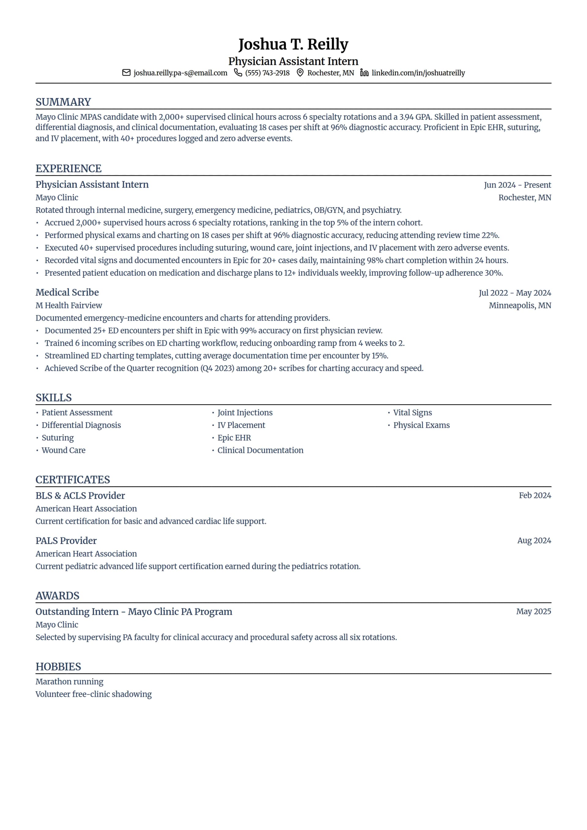 Physician Assistant Intern