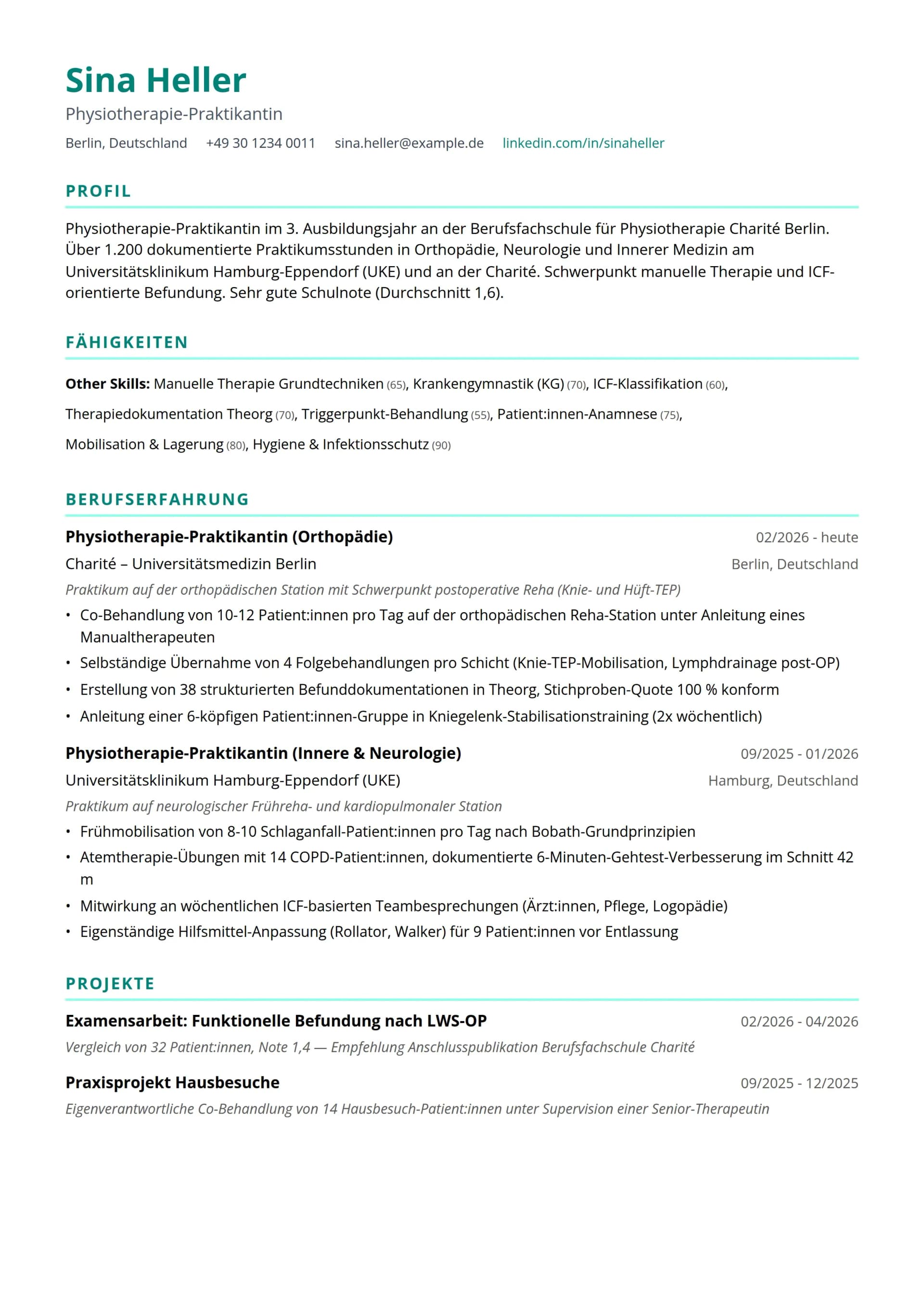 Physiotherapie-Praktikant