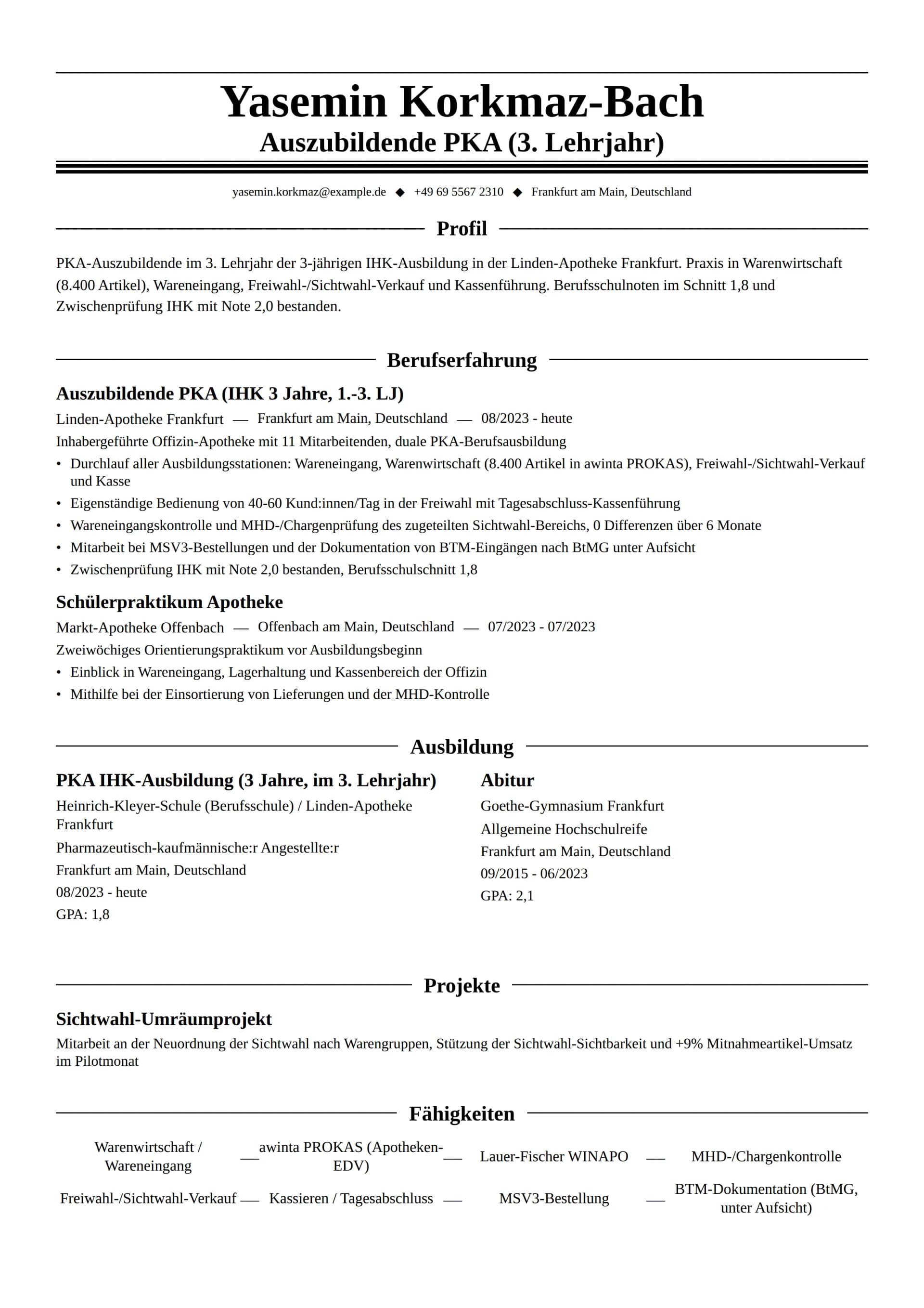 PKA Auszubildende:r (IHK 3-jährige Ausbildung)