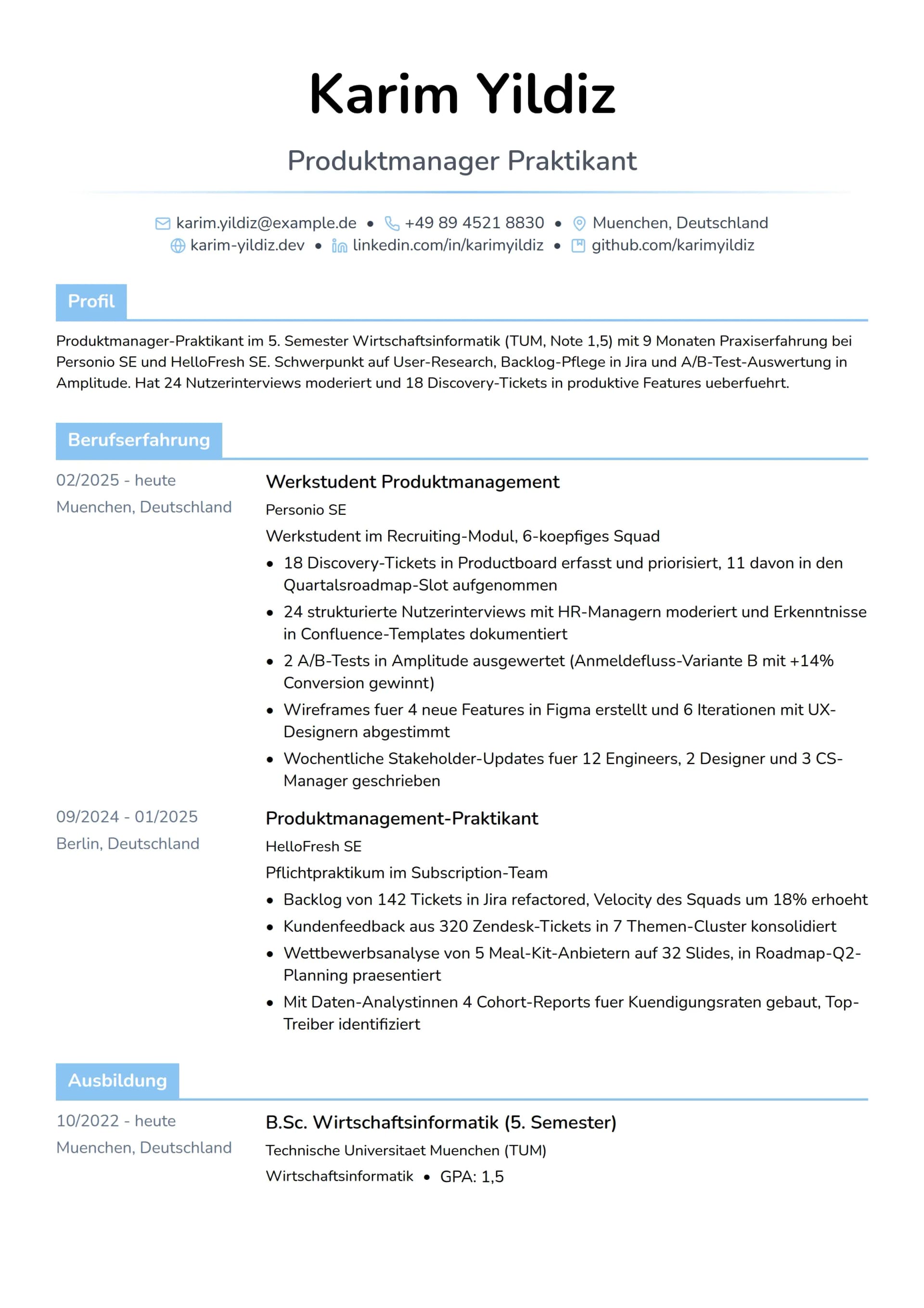 Produktmanager Praktikant