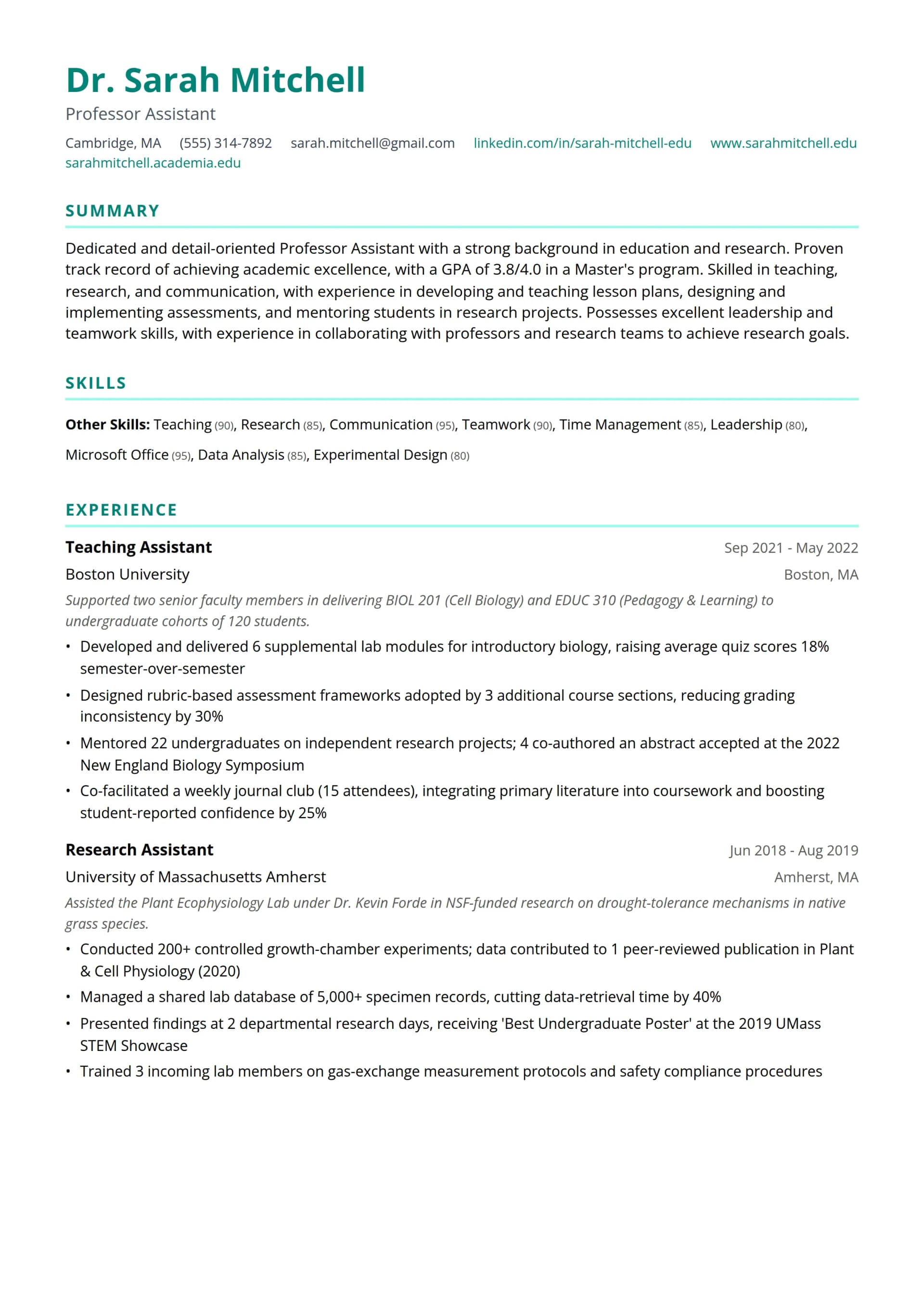 Professor Assistant