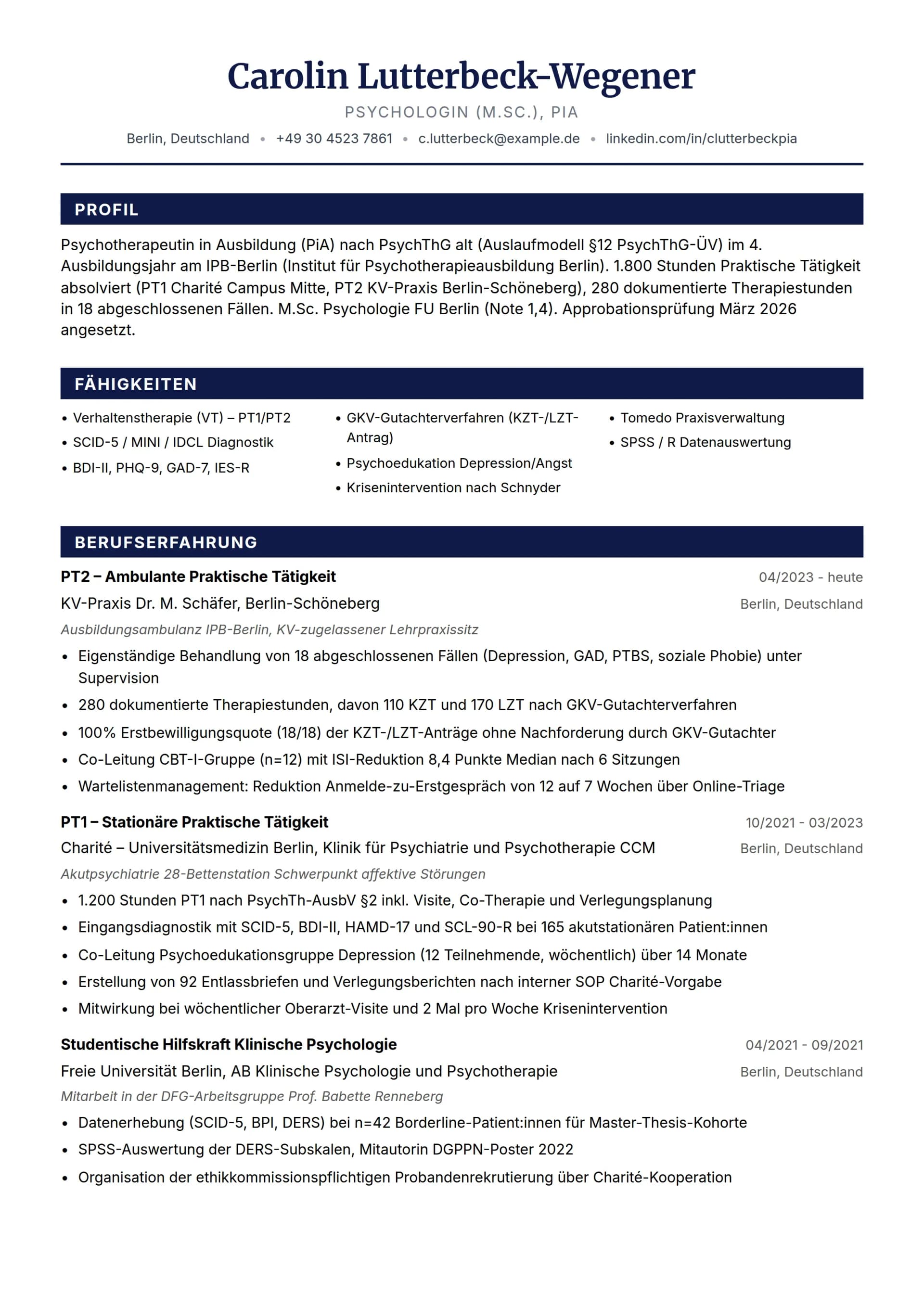 Psychotherapie in Ausbildung (PiA, PsychThG alt)