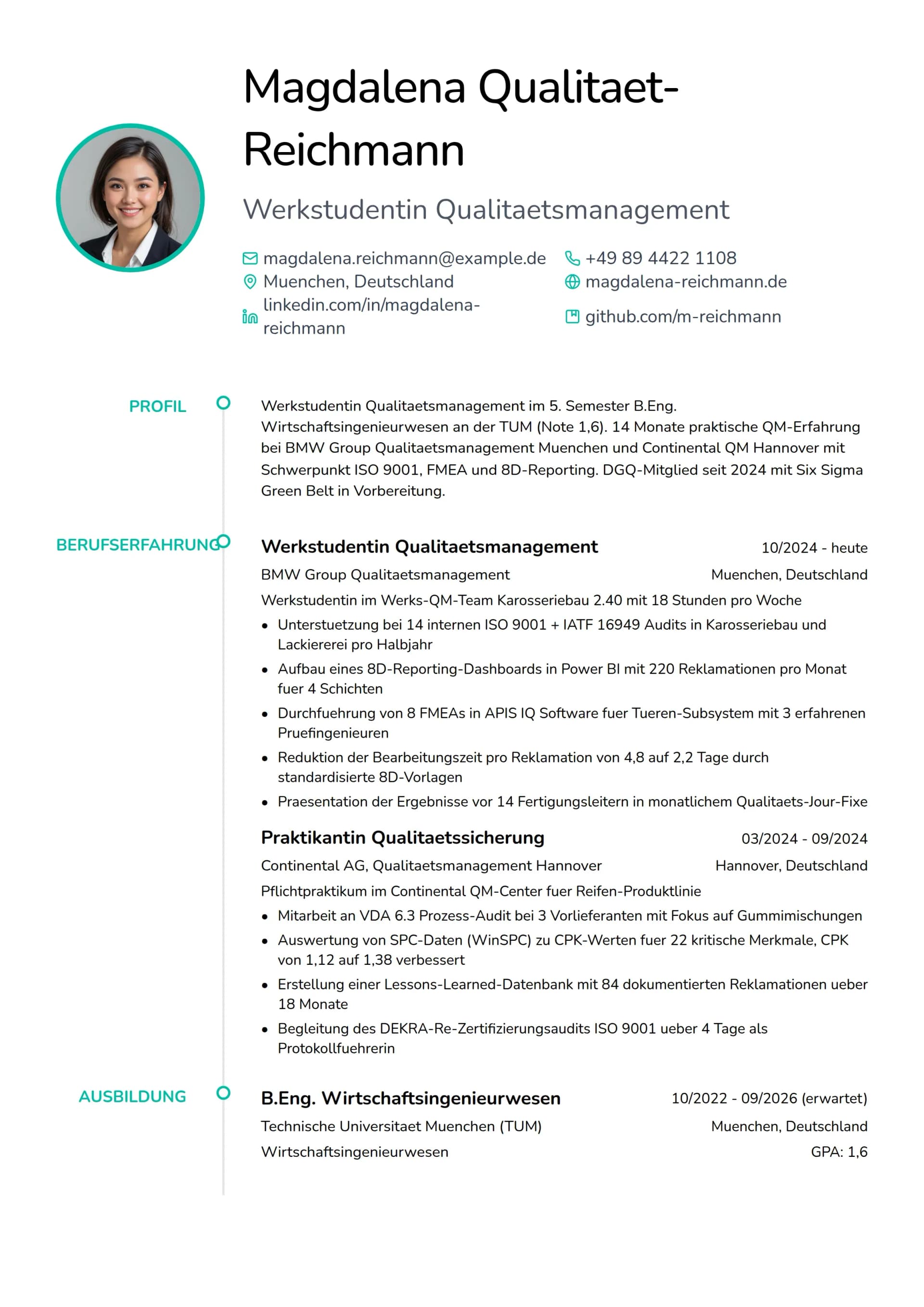QM-Praktikant / Werkstudent Qualitaetsmanagement