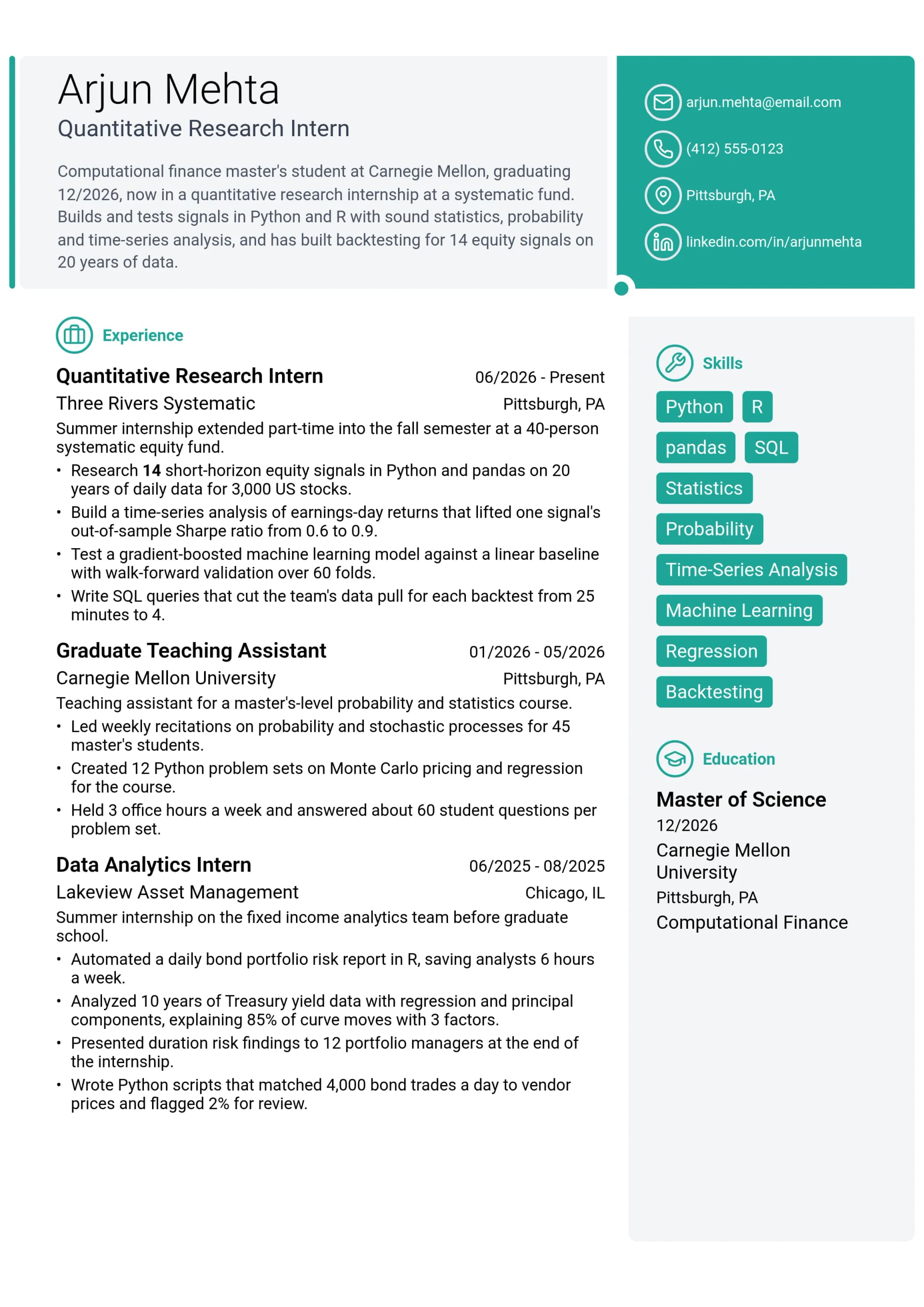 Quantitative Research Intern