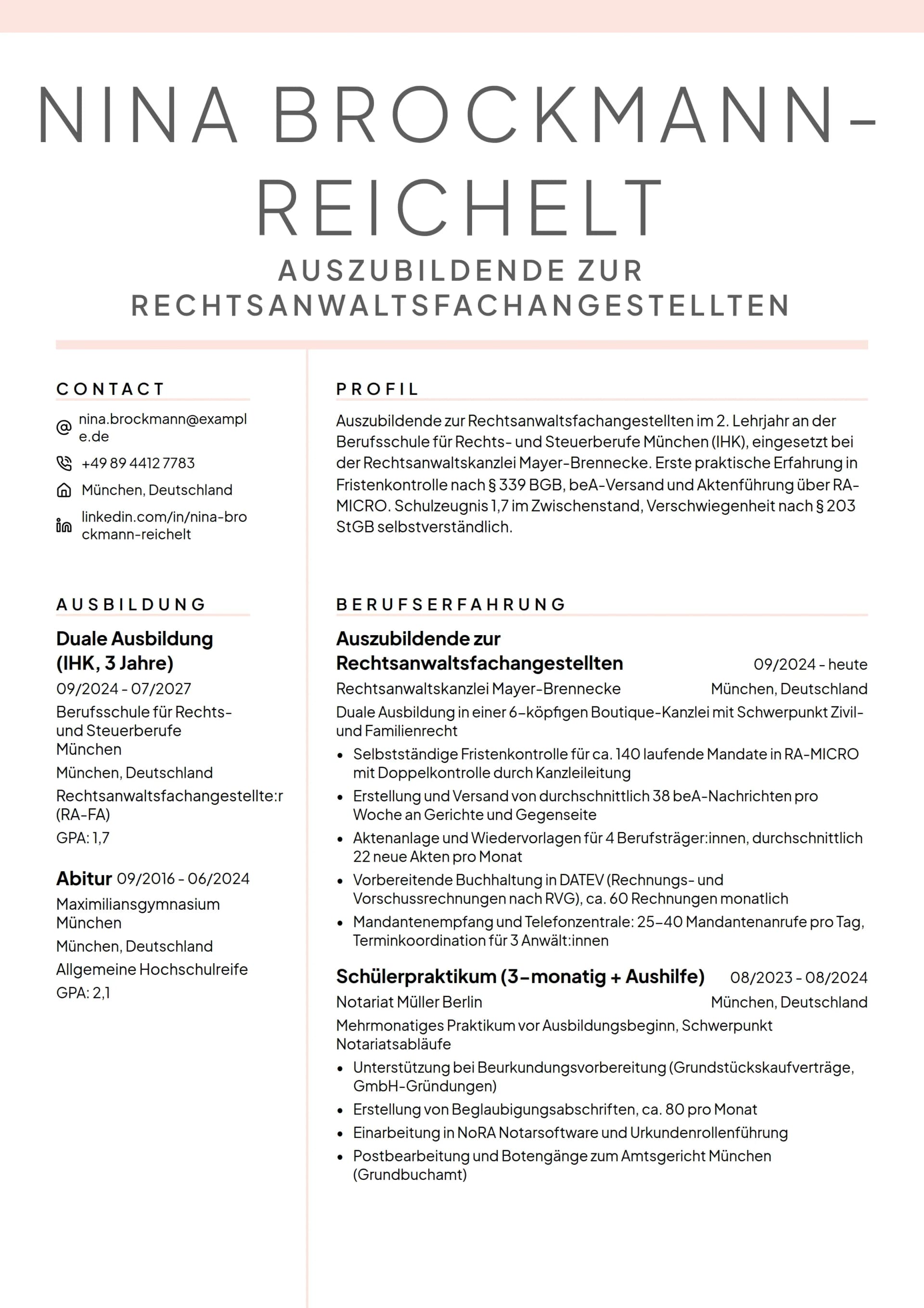 Auszubildende:r Rechtsanwaltsfachangestellte:r