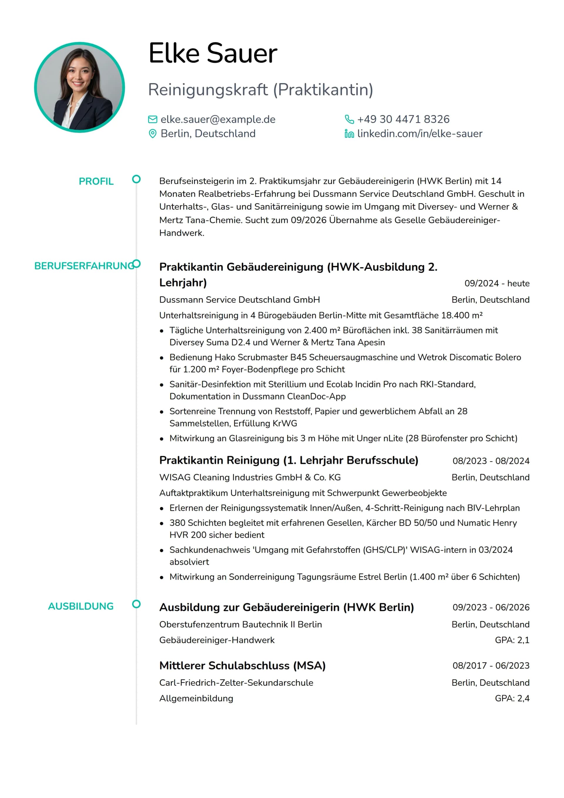 Reinigungskraft (Praktikum)