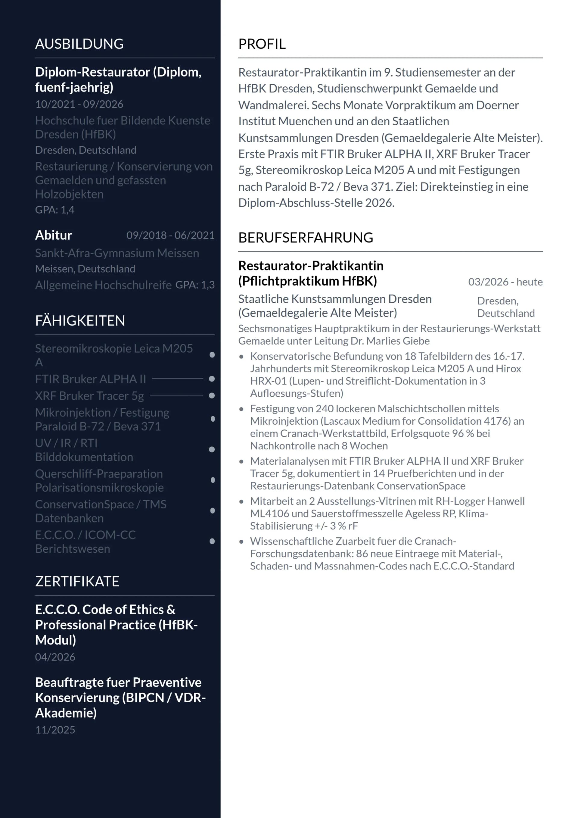 Restaurator Praktikant