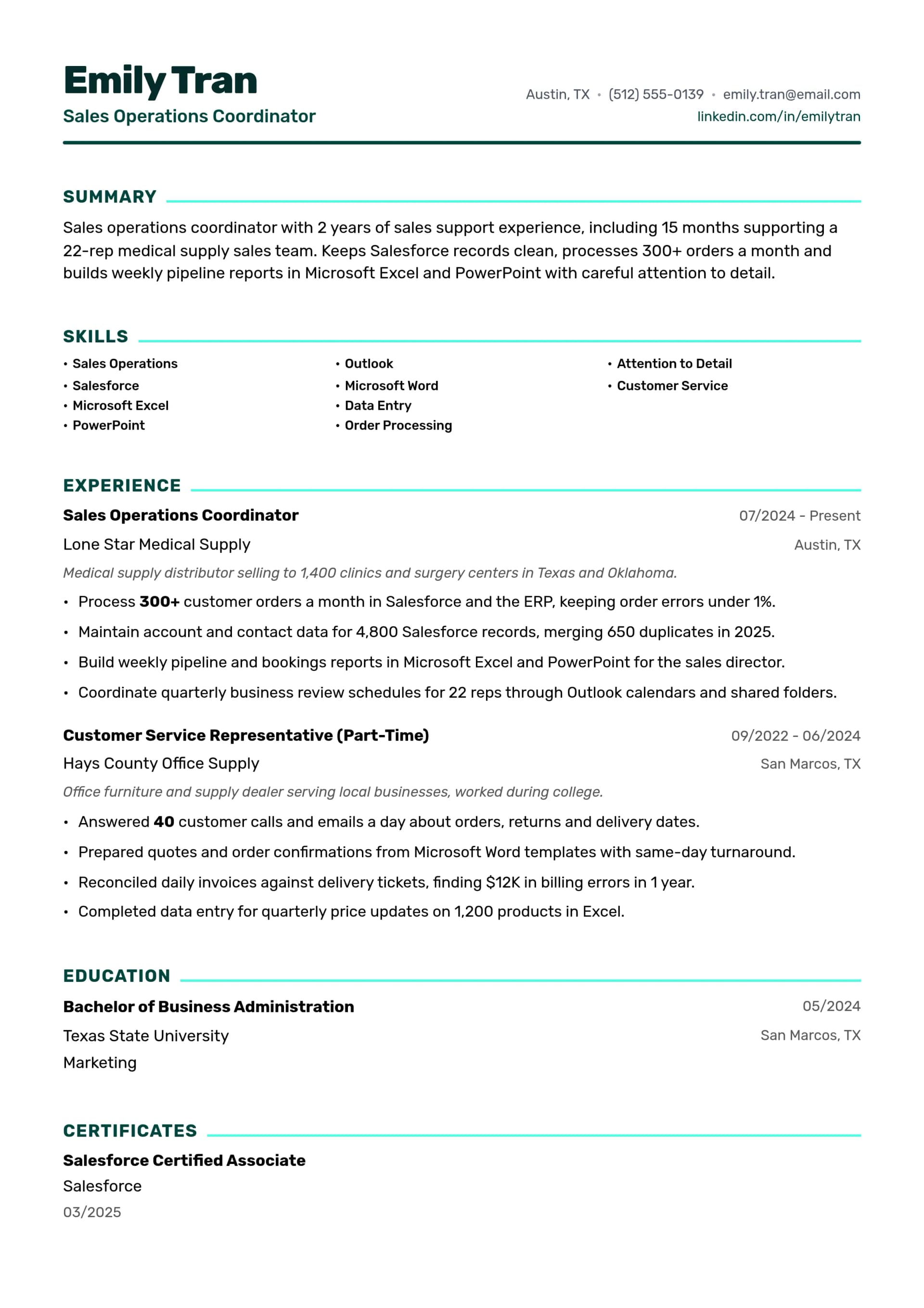 Sales Operations Coordinator