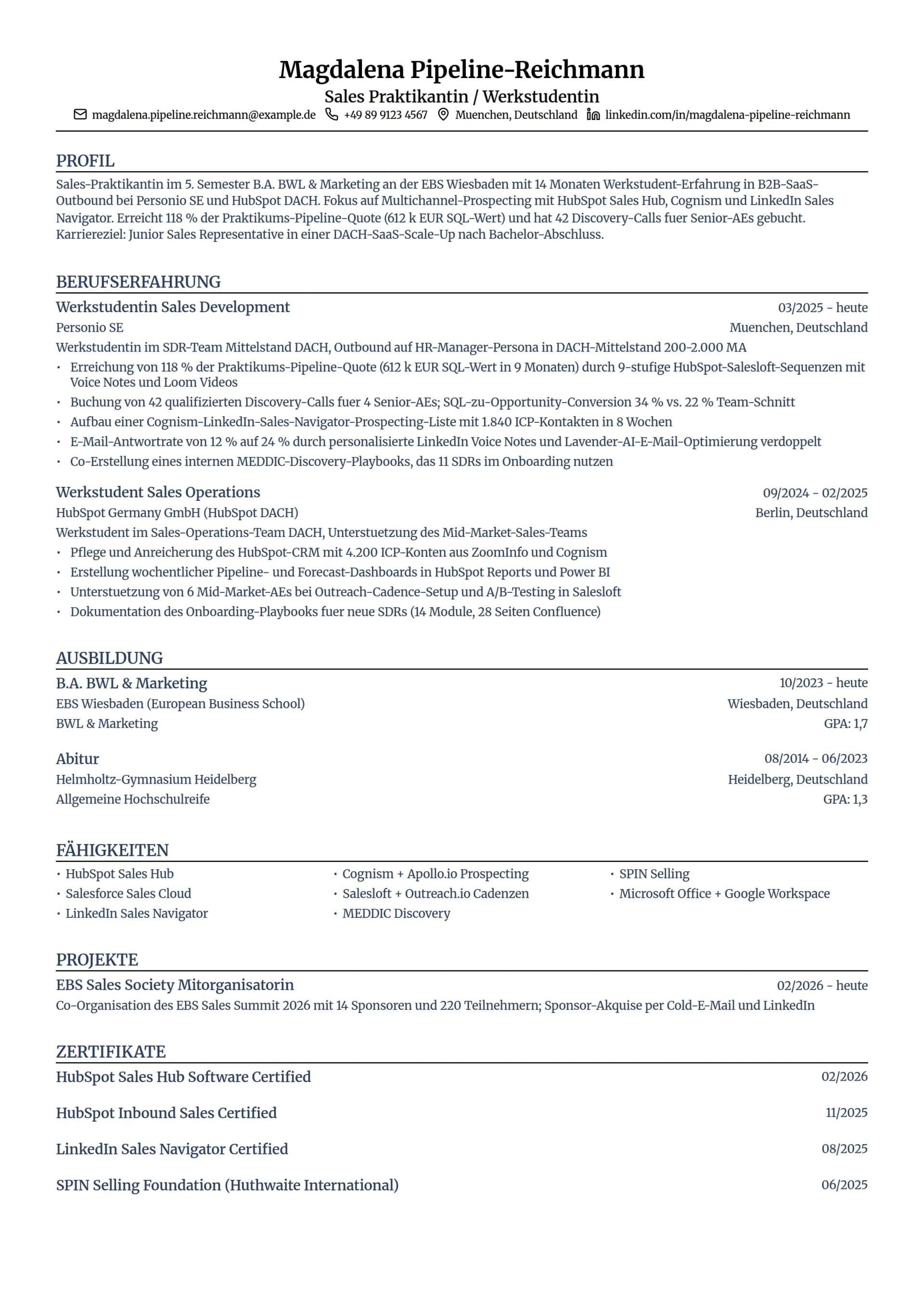 Sales Praktikant / Werkstudent