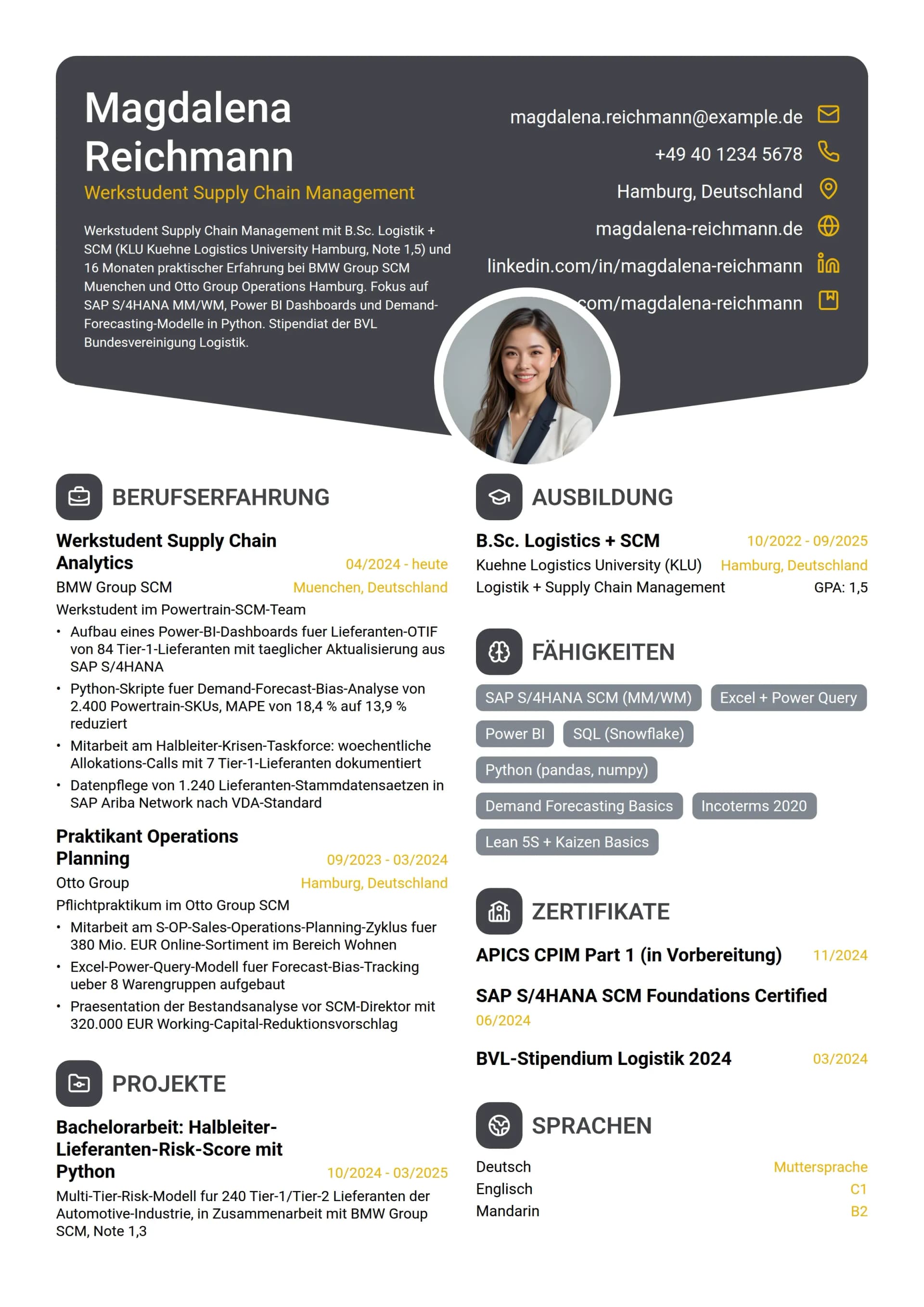 SCM-Praktikant / Werkstudent