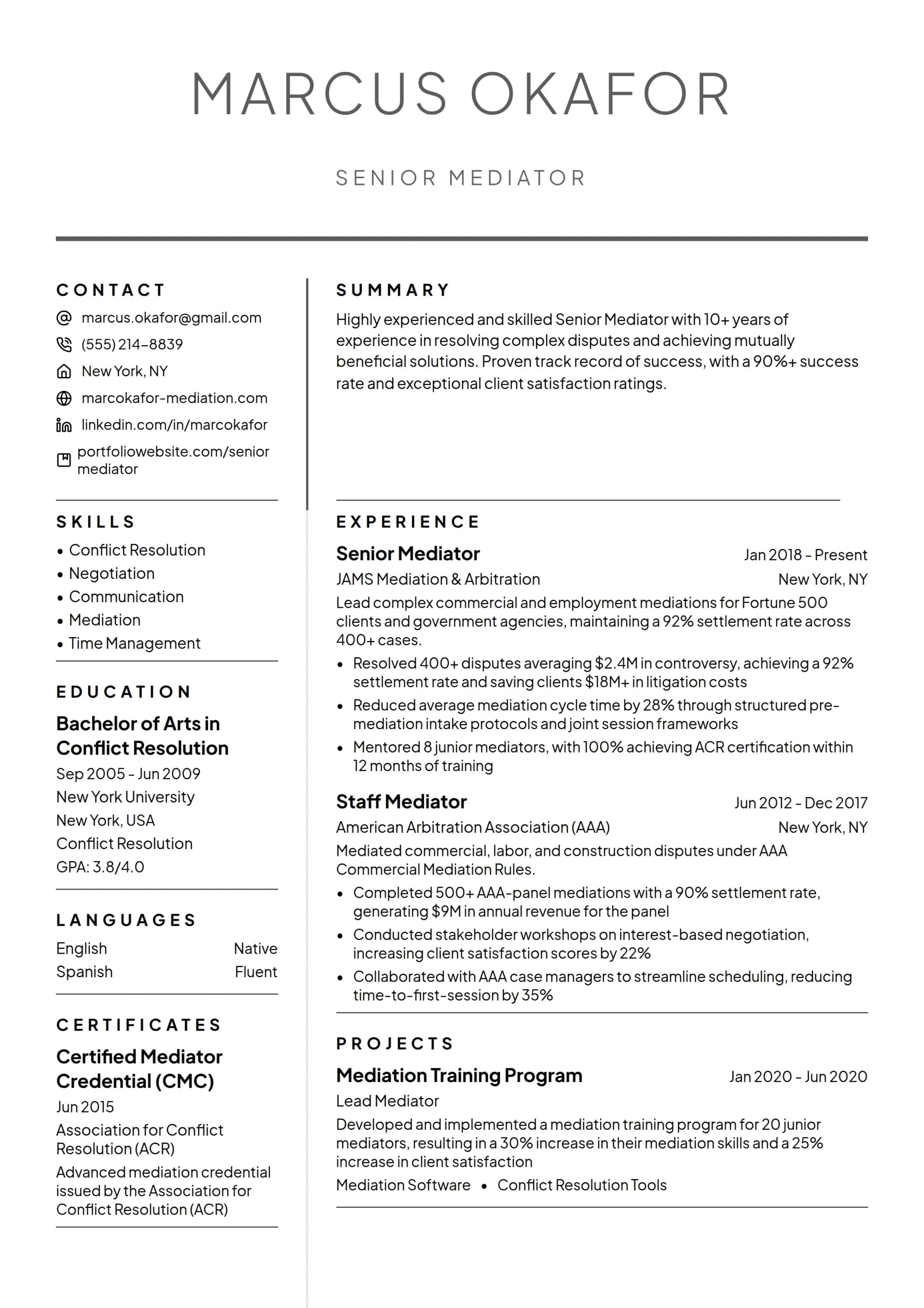 Senior Mediator