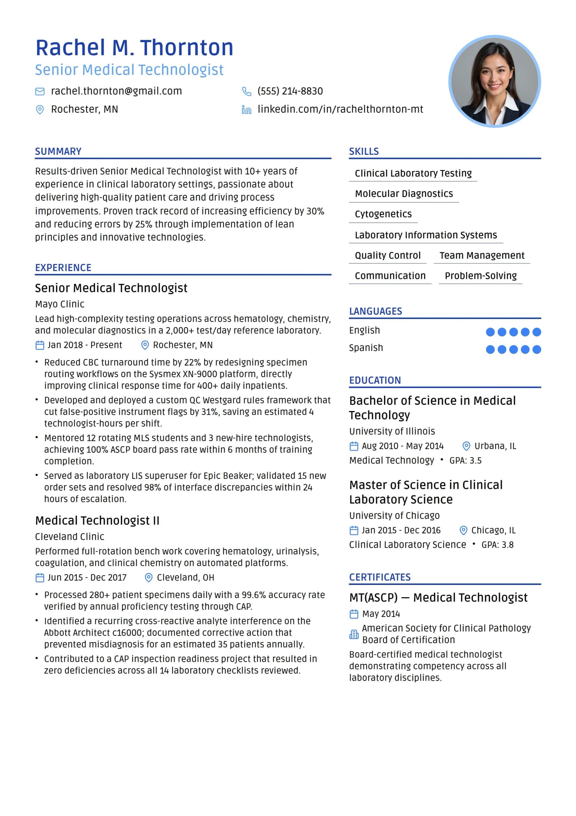 Senior Medical Technologist