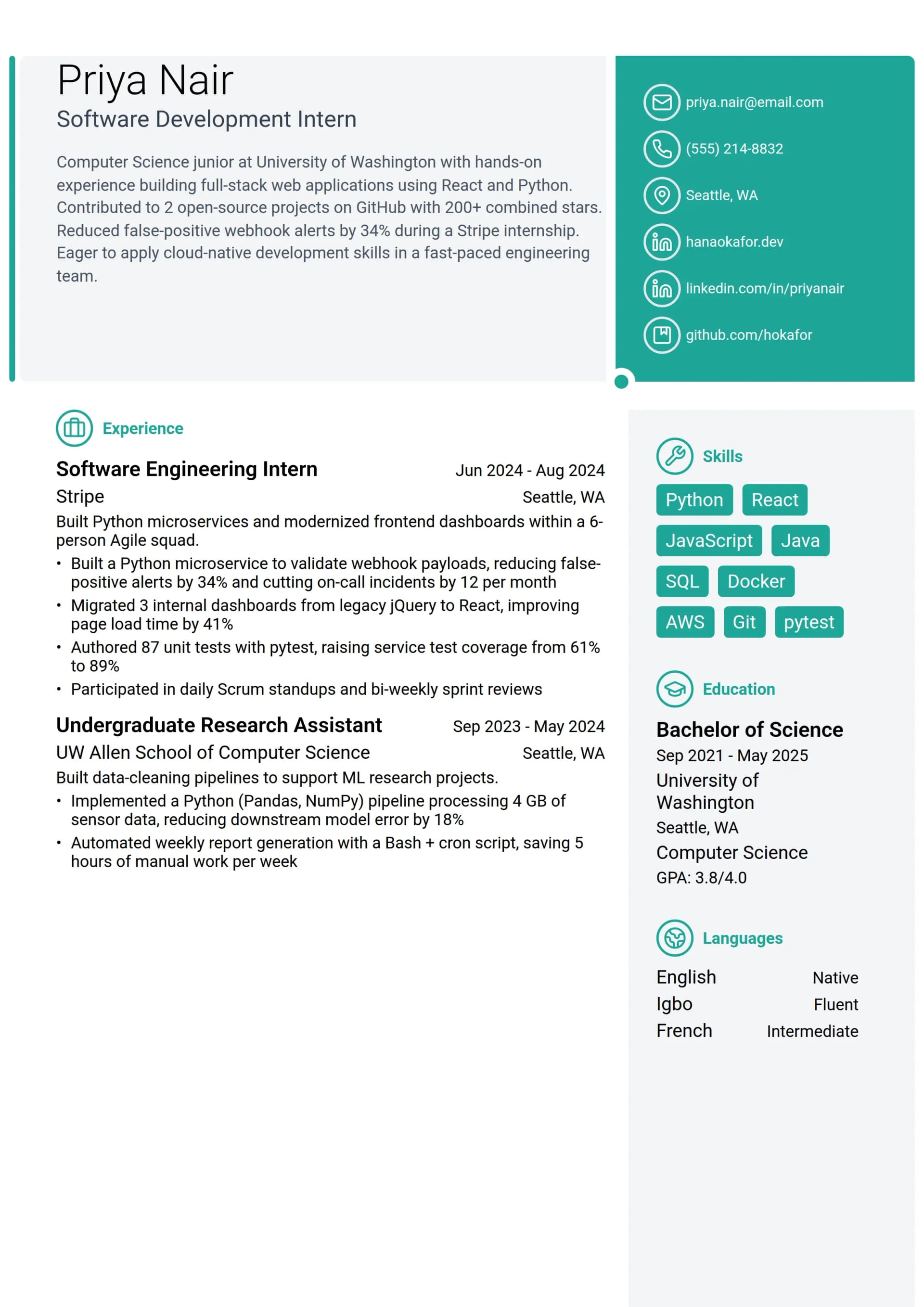 Software Development Intern
