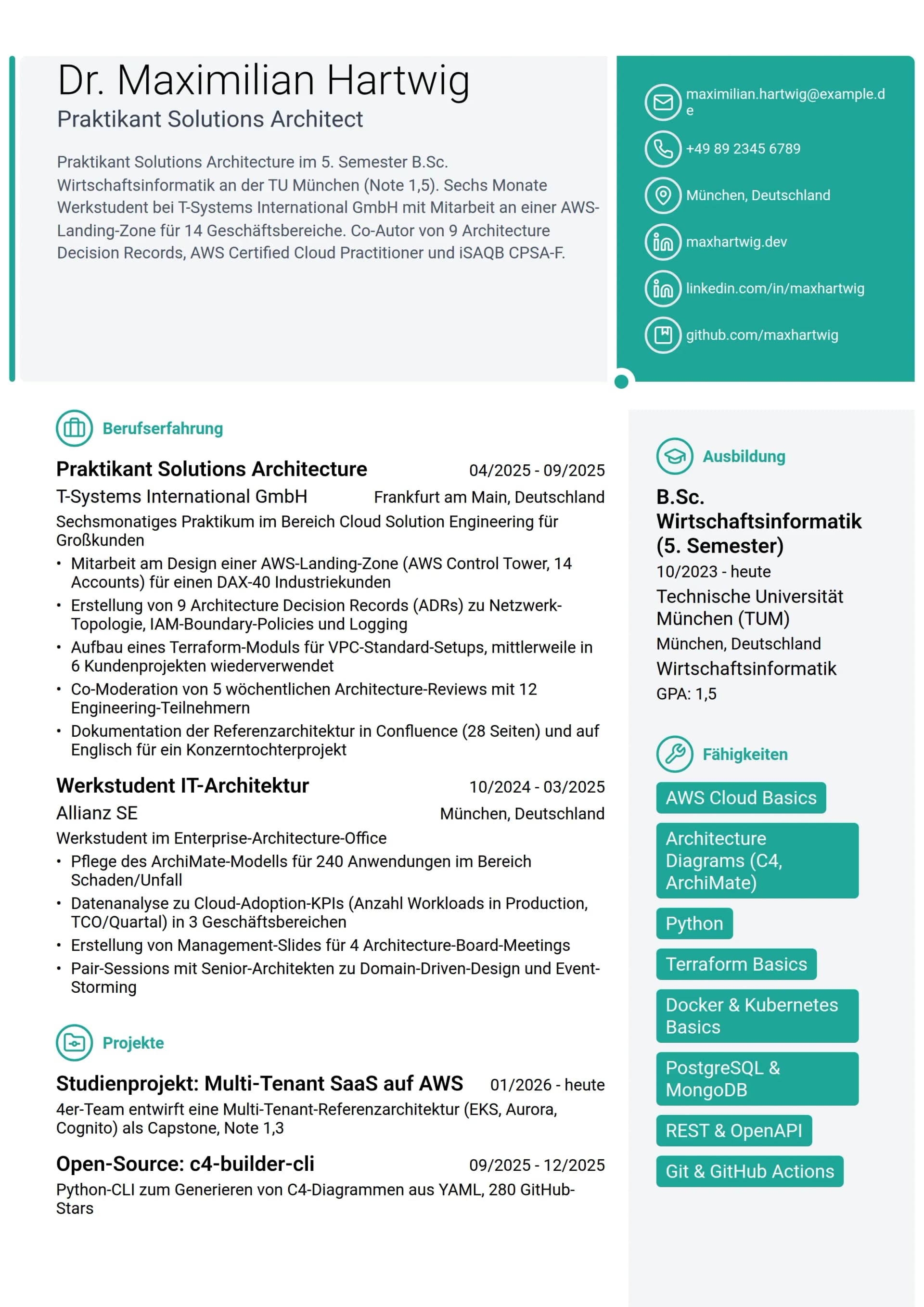 Praktikant Solutions Architect