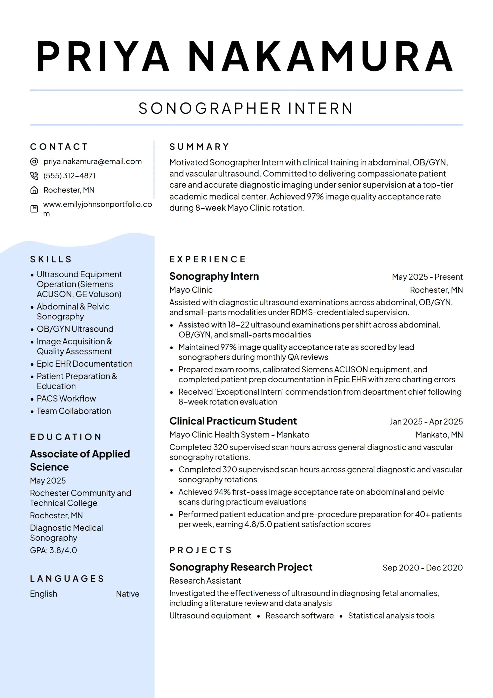 Sonographer Intern