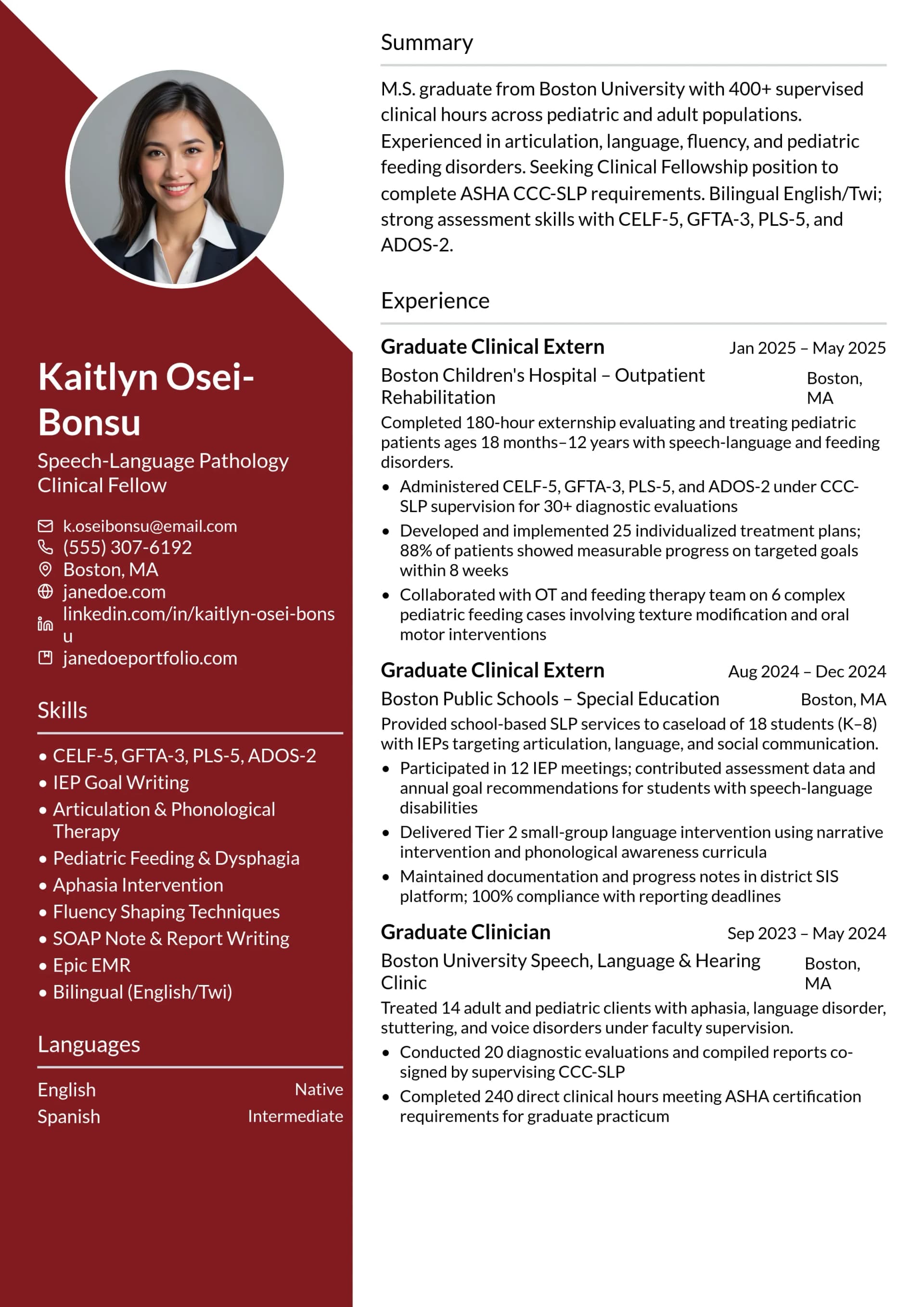 Speech Language Pathology Intern