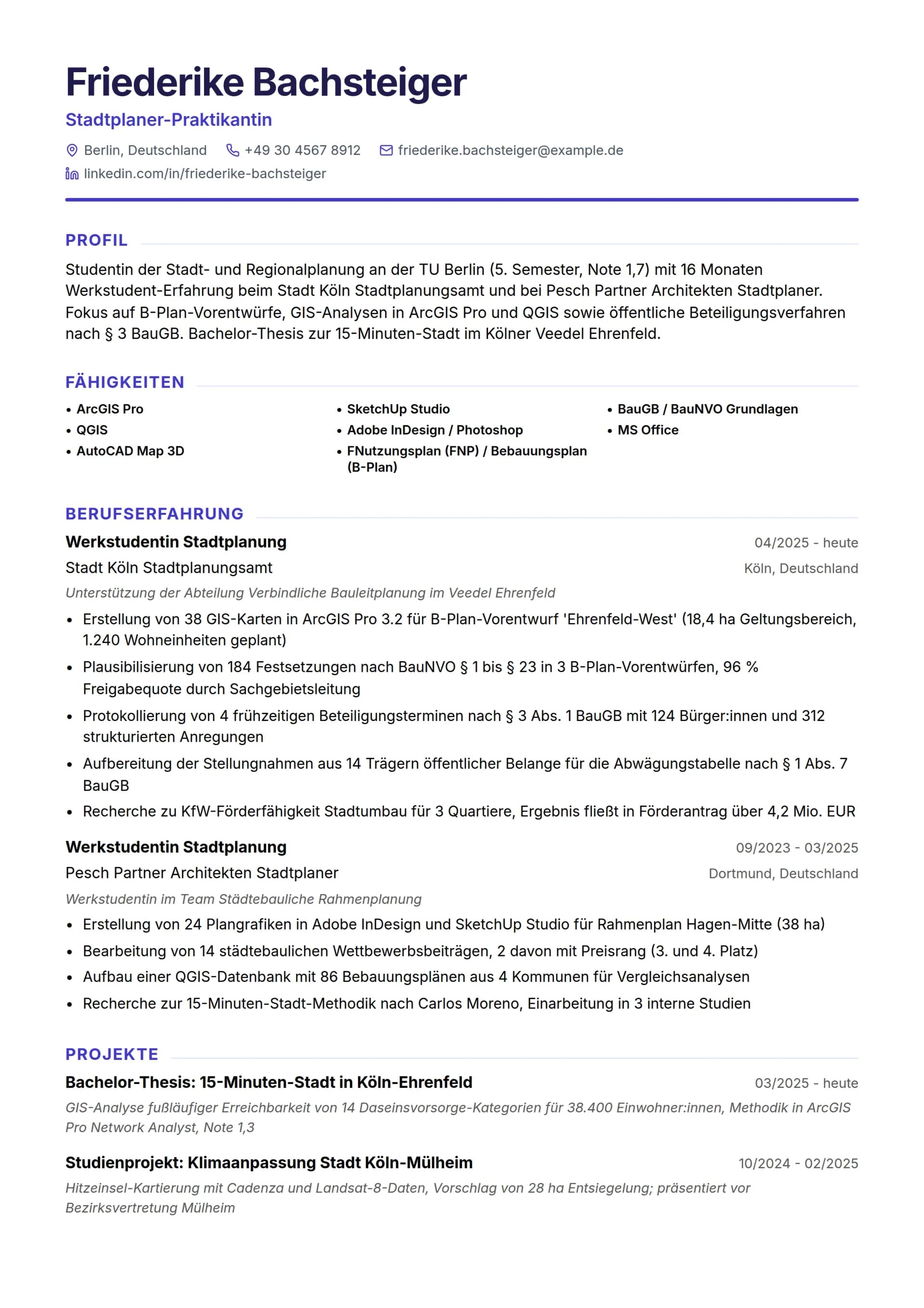 Stadtplaner-Praktikant