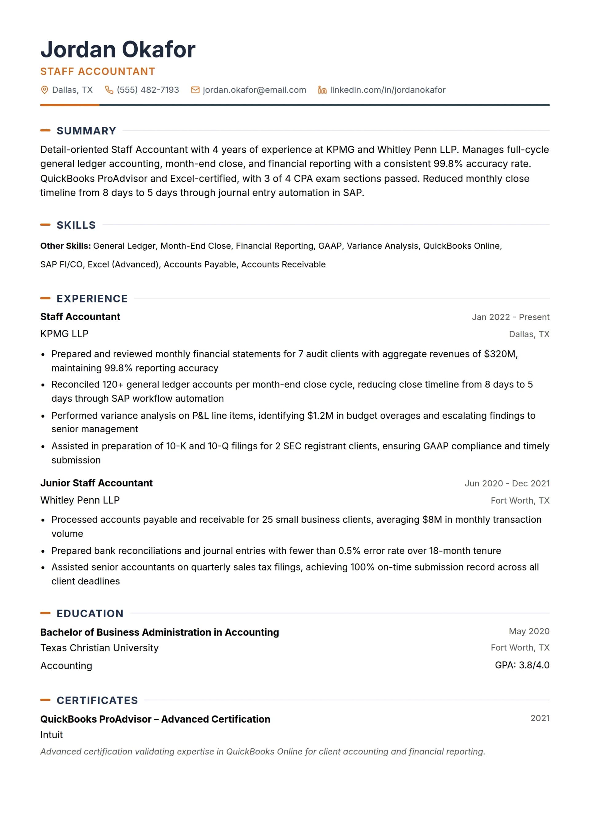 Staff Accountant