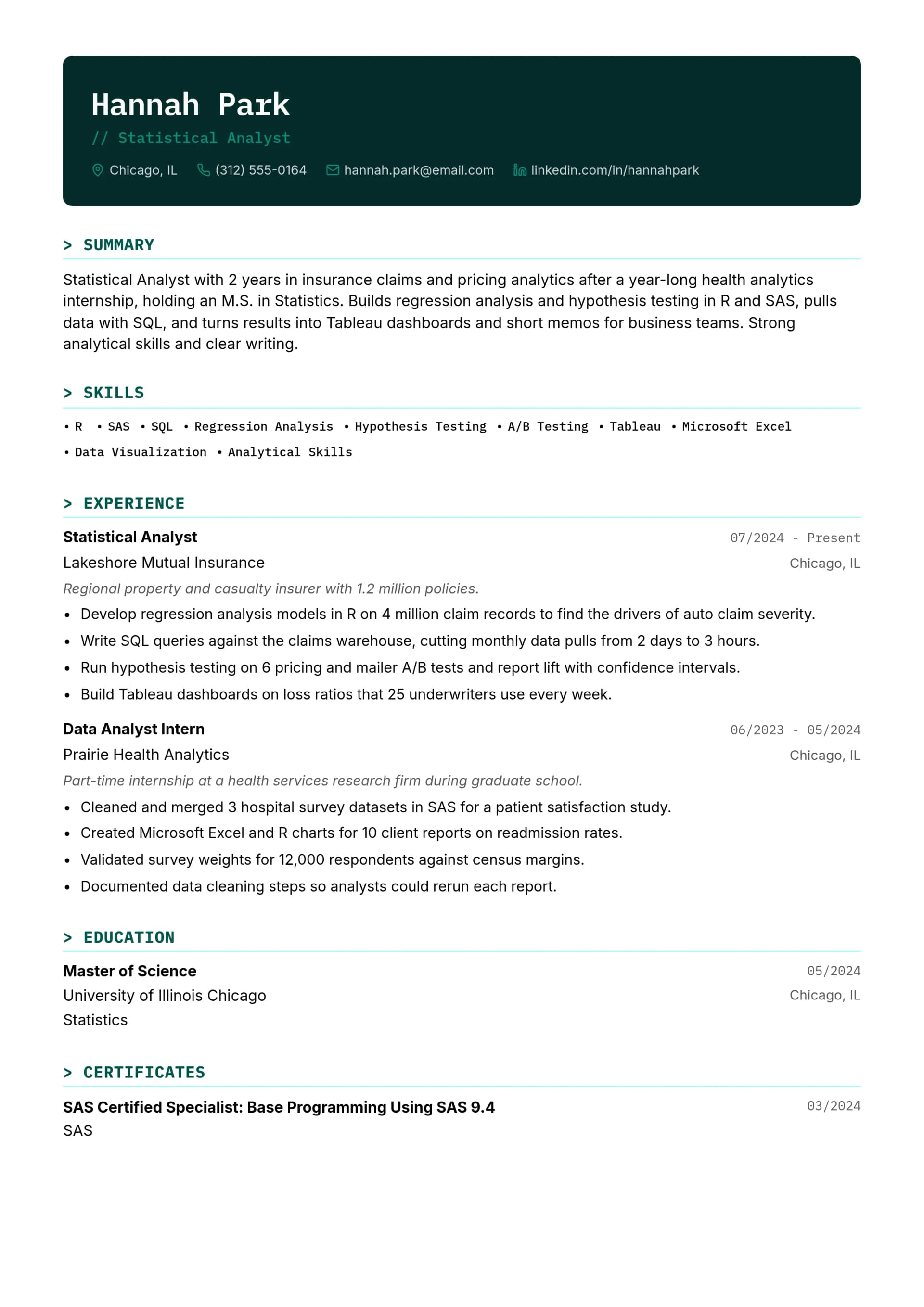 Statistical Analyst