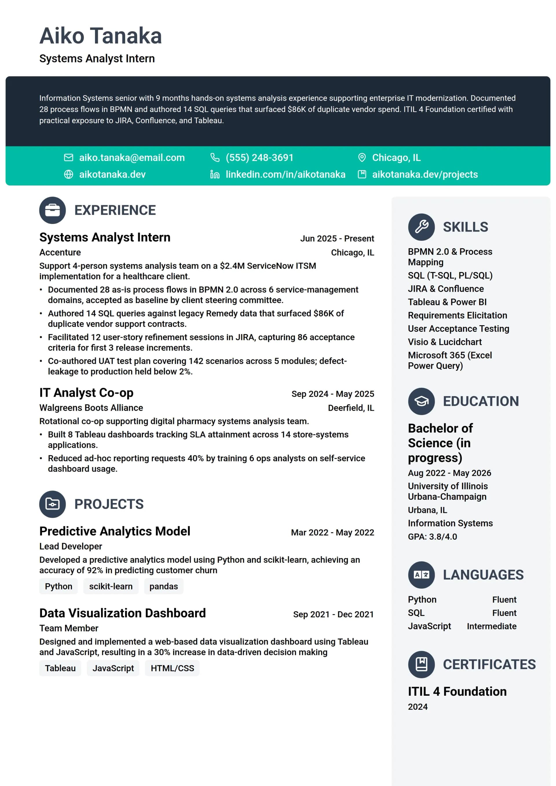 Systems Analyst Intern