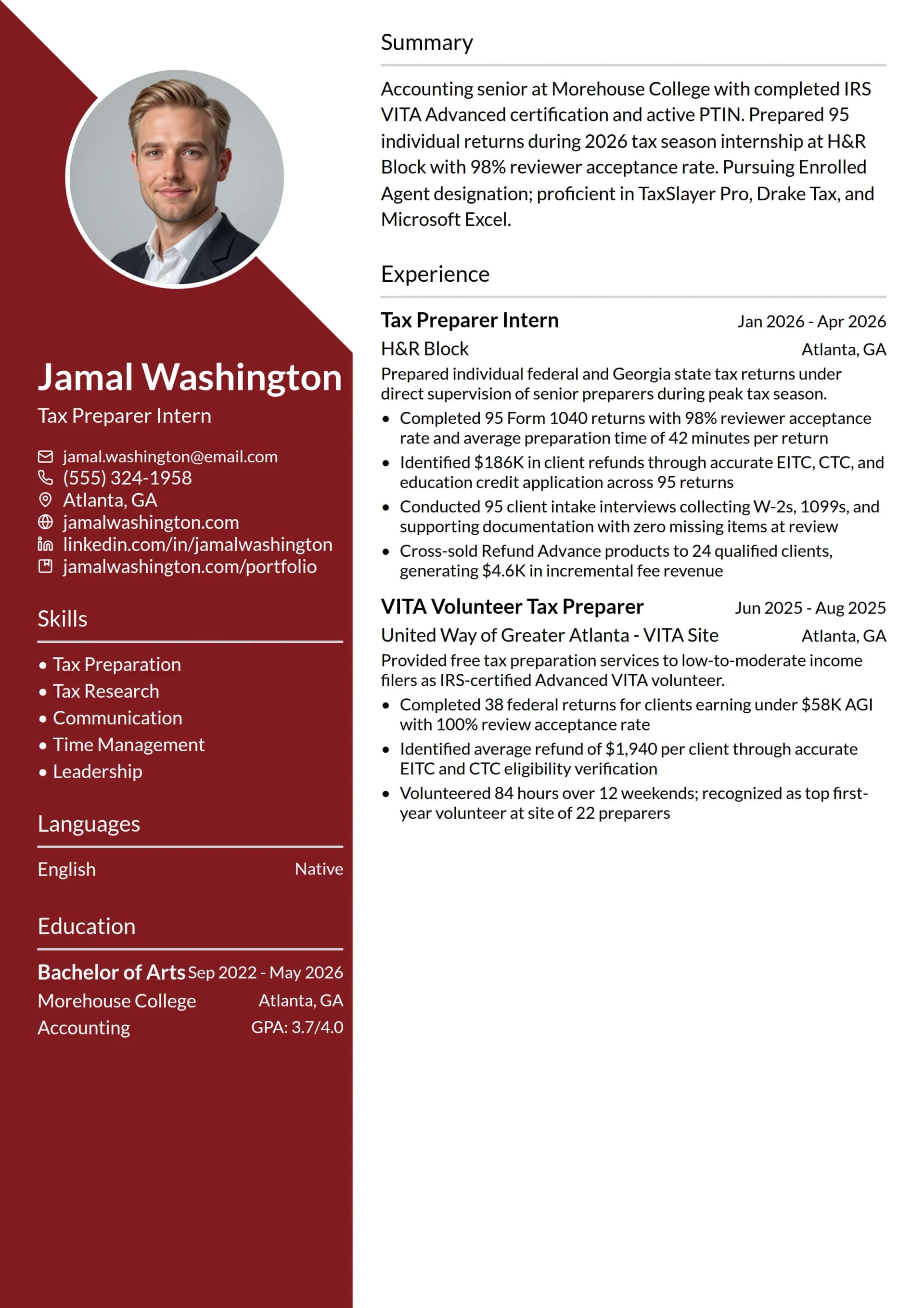 Tax Preparer Intern