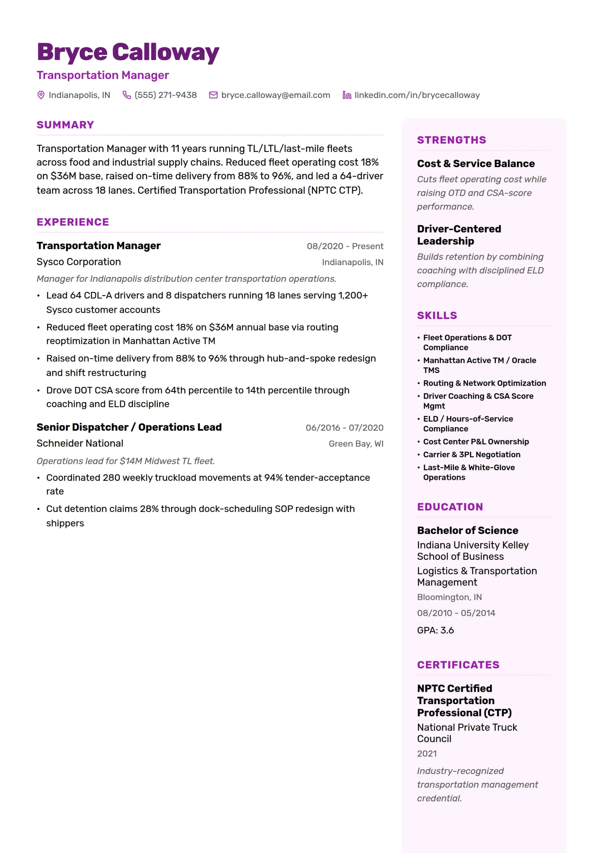 Transportation Manager