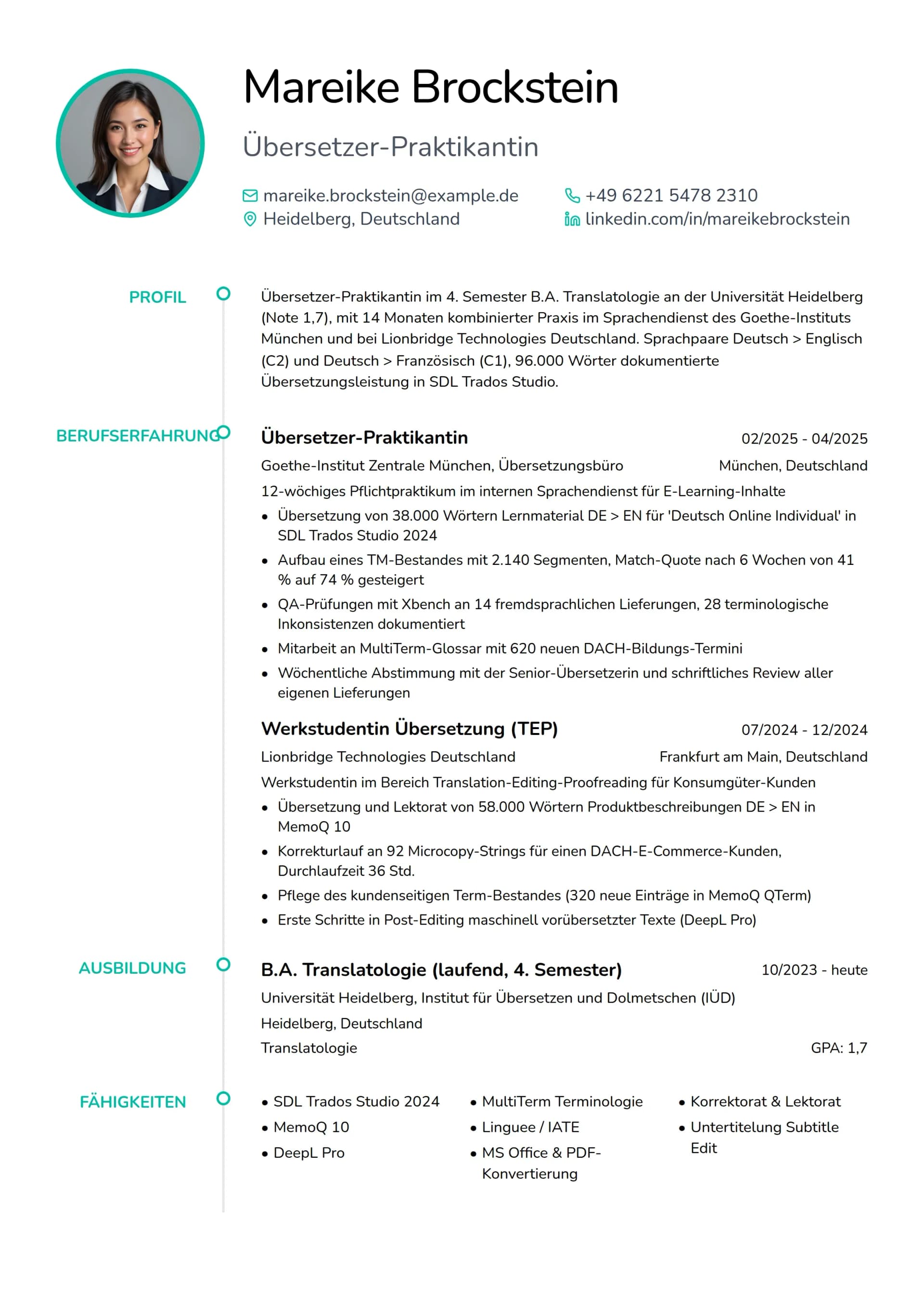 Übersetzer Praktikant