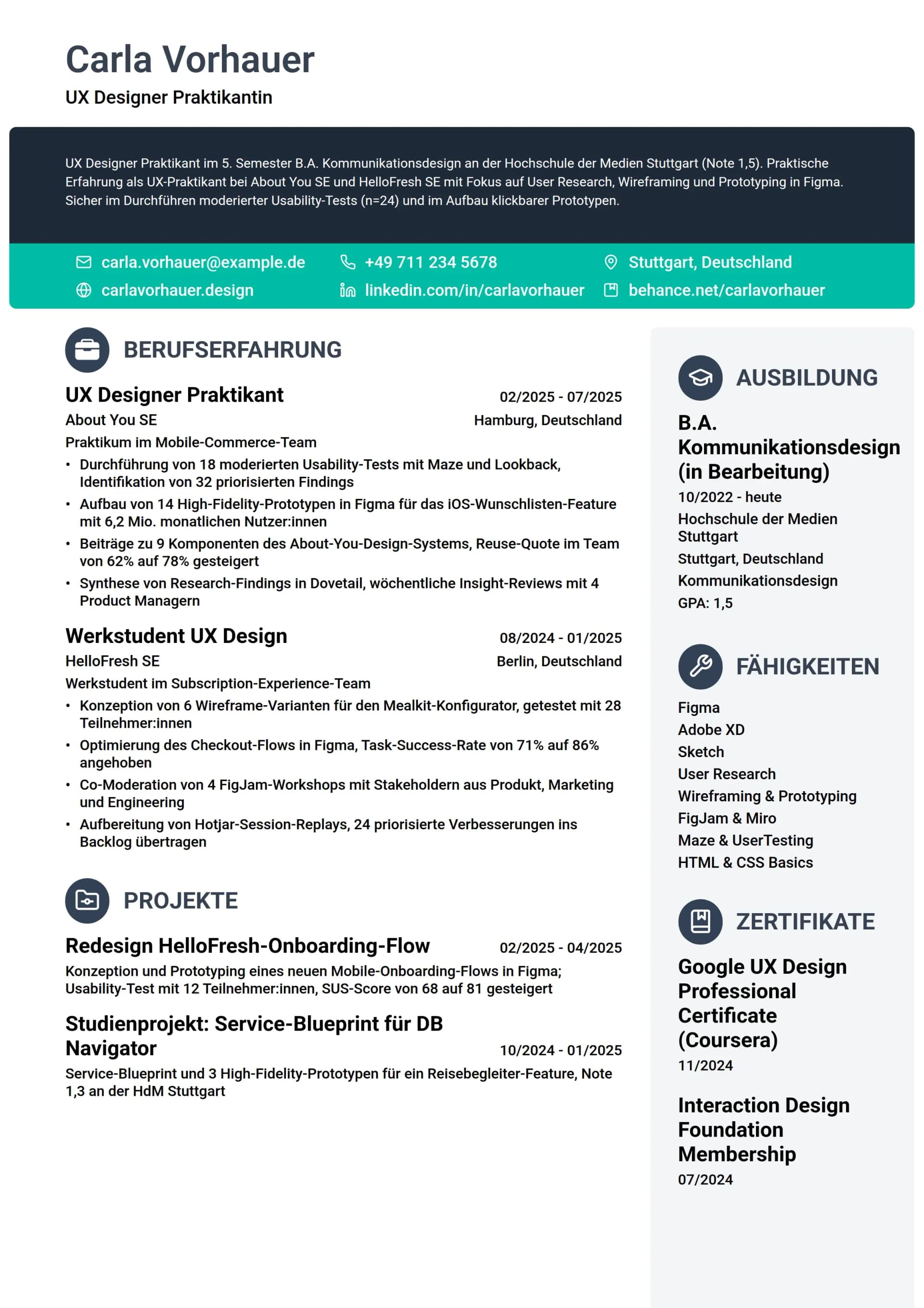 UX Designer Praktikant