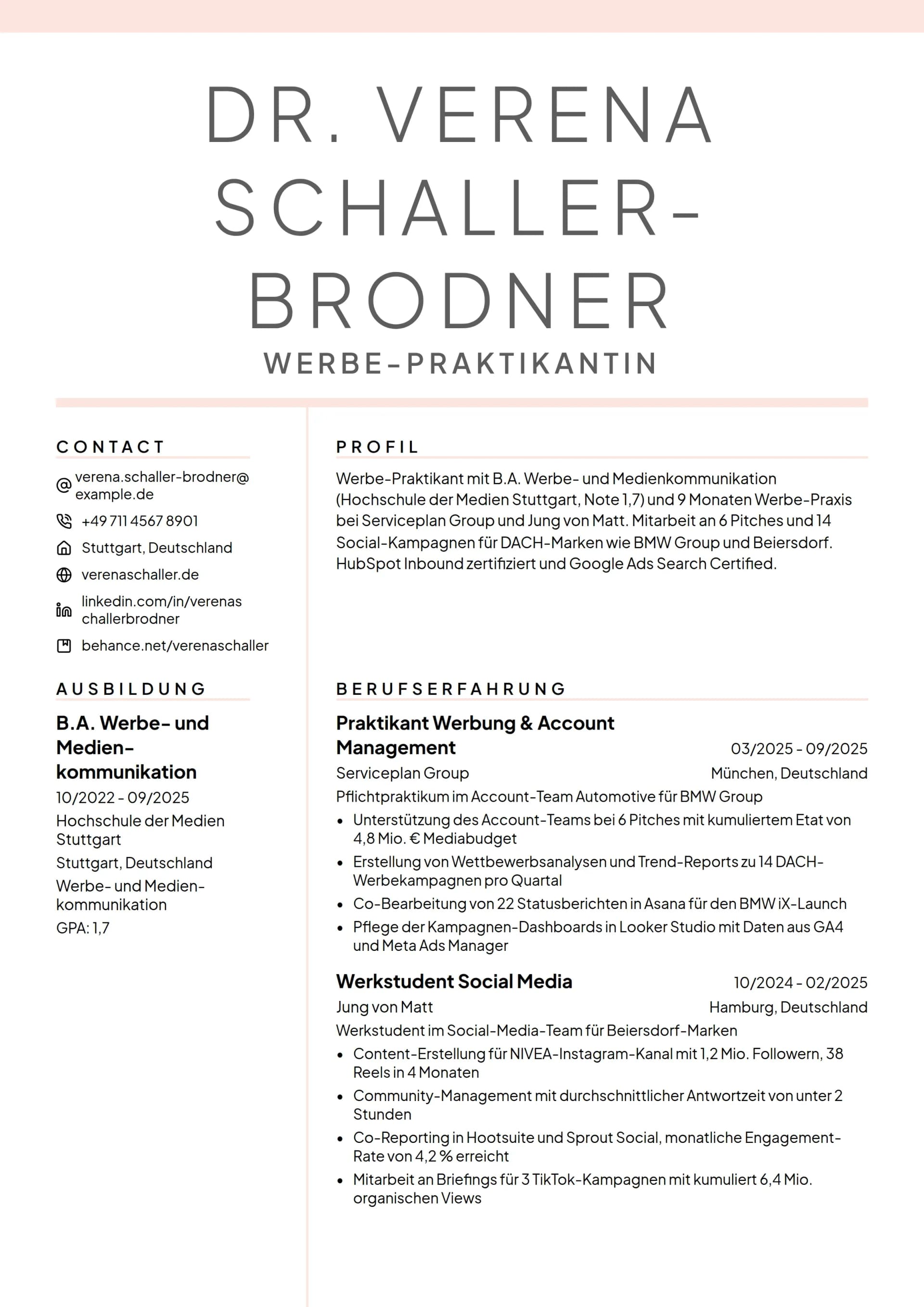 Werbe-Praktikant
