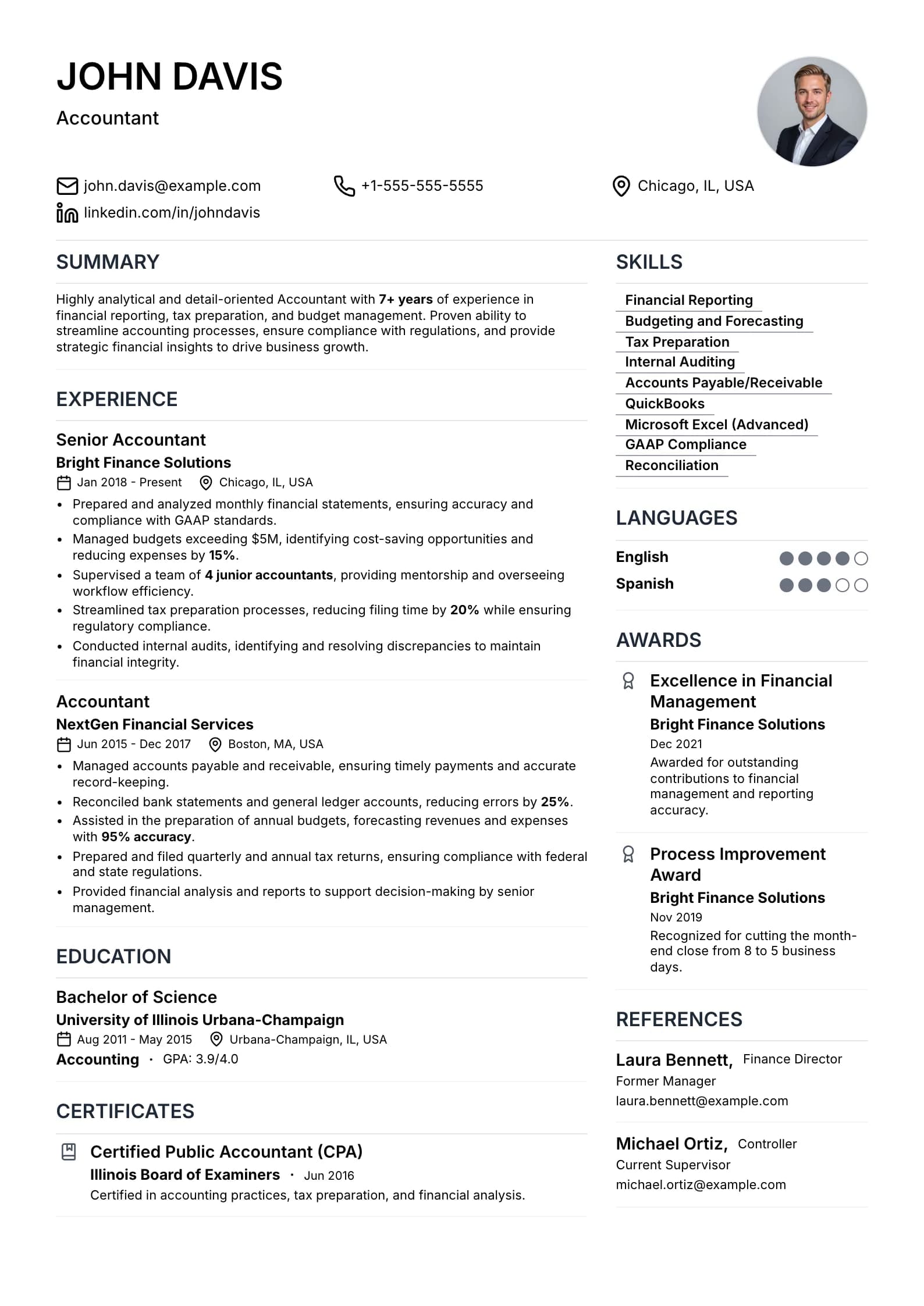 Finance Resume preview