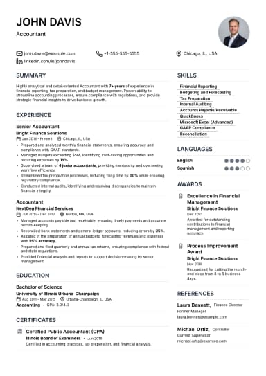 Finance Resume preview