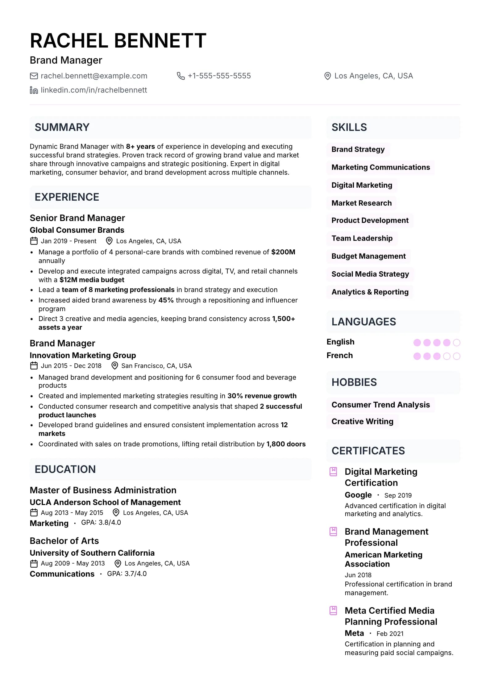 Brand Resume preview