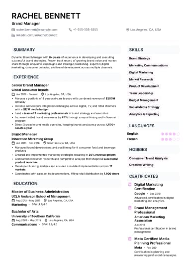 Brand Resume preview
