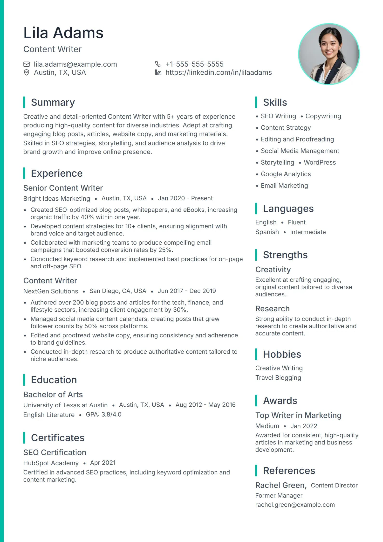 Quantum Resume preview